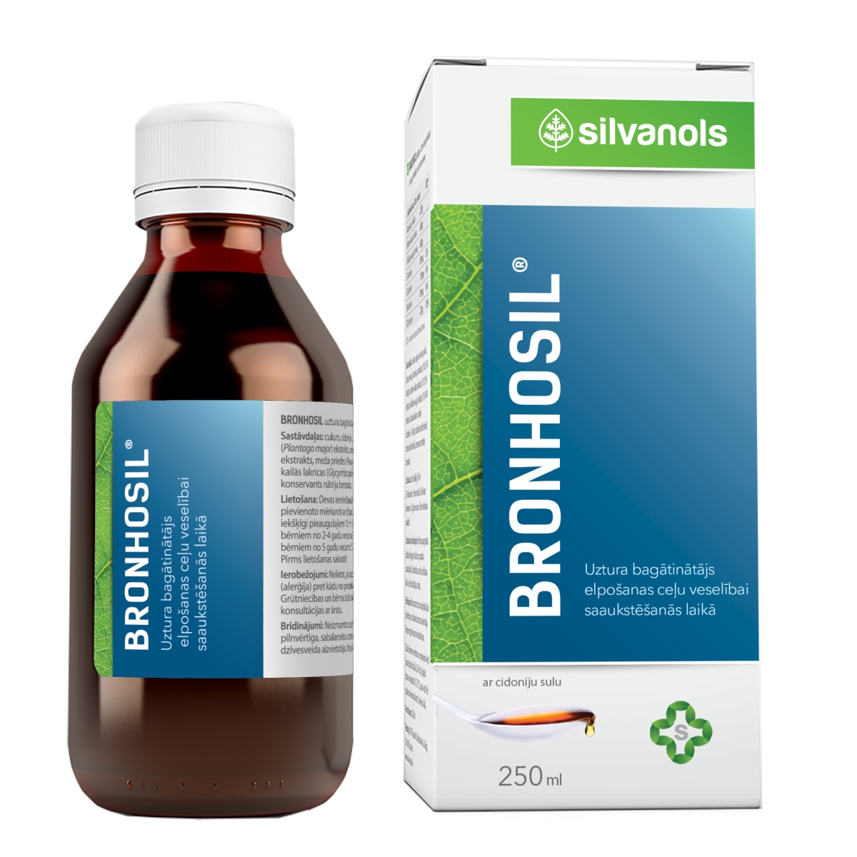 SILVANOLS Bronhosil sīrups, 250 ml - Produkta attēls