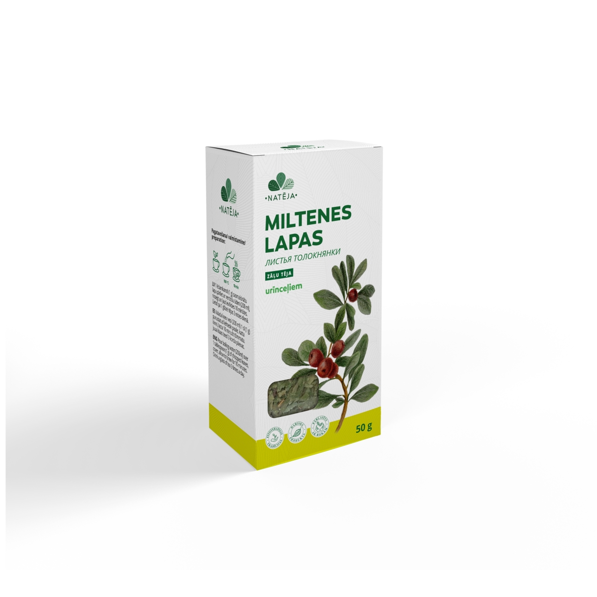 NATĒJA Miltenes lapas, zāļu tēja, 50g - Produkta attēls