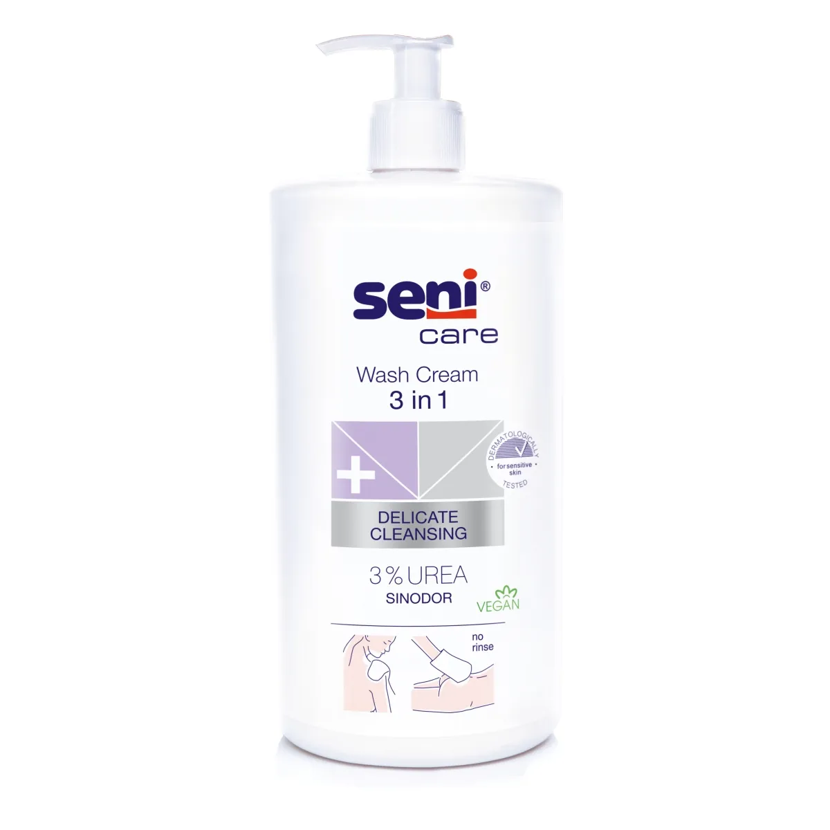SENI CARE ķermeņa mazgāšanas līdzeklis 3in1, 3% Urea, 1000 ml - Produkta attēls