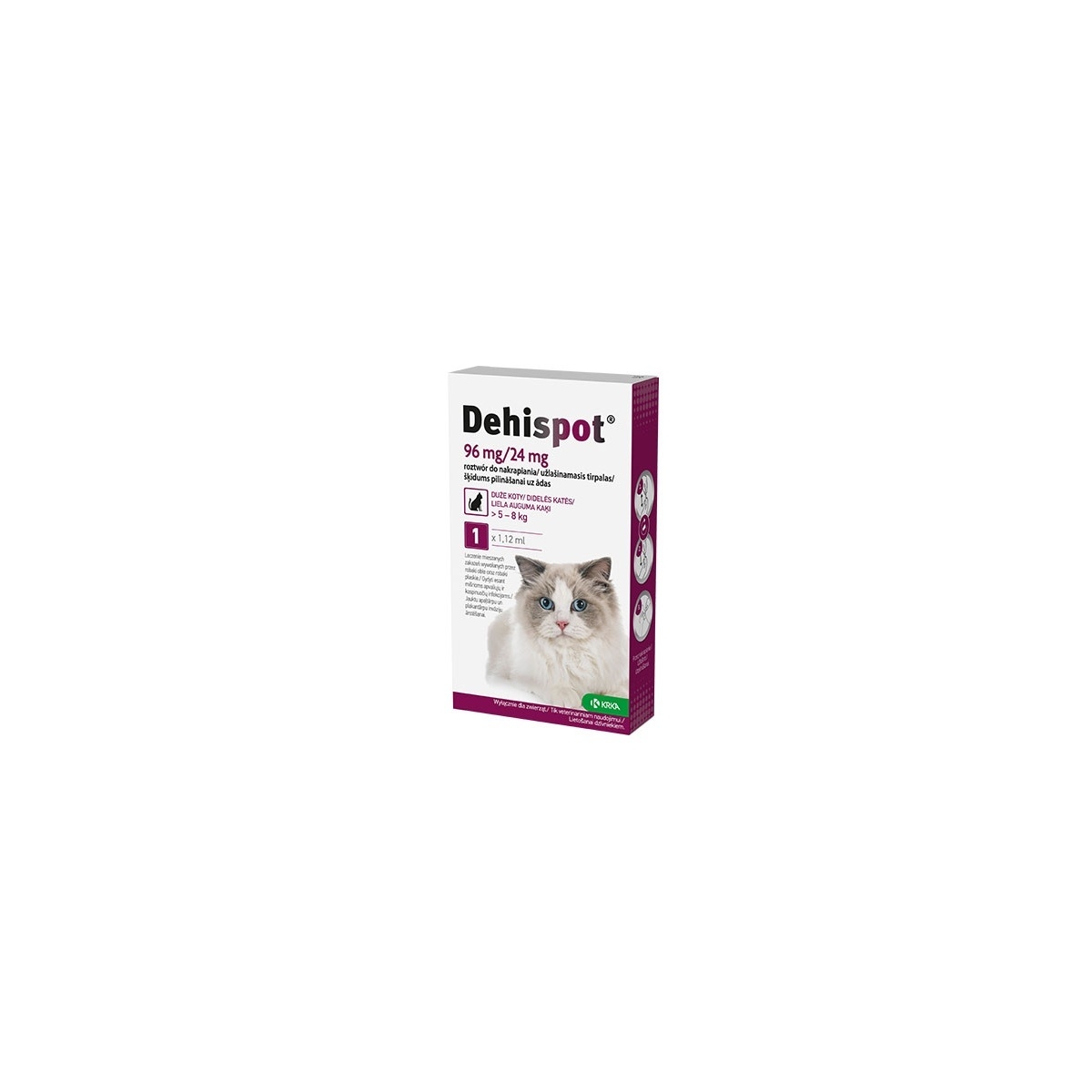 DEHISPOT 96mg/24mg šķīdums pilināšanai kaķiem 5-8kg 1,12ml N1 - Produkta attēls