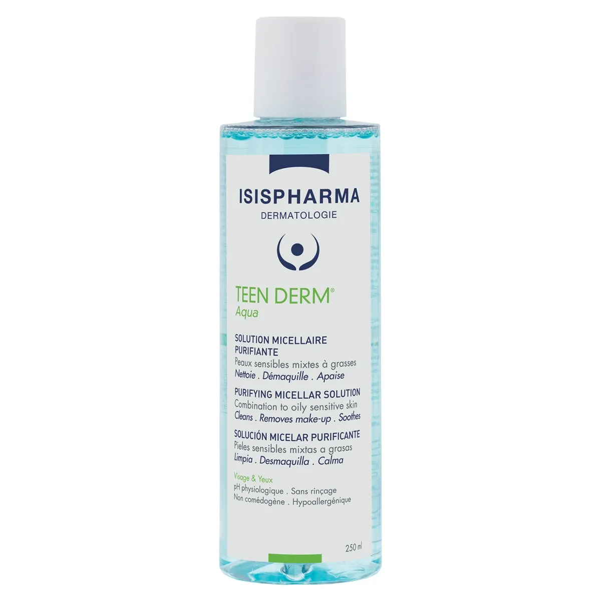 ISISPHARMA Teen Derm Aqua micelārais ūdens aknes ādai, 250 ml - Produkta attēls