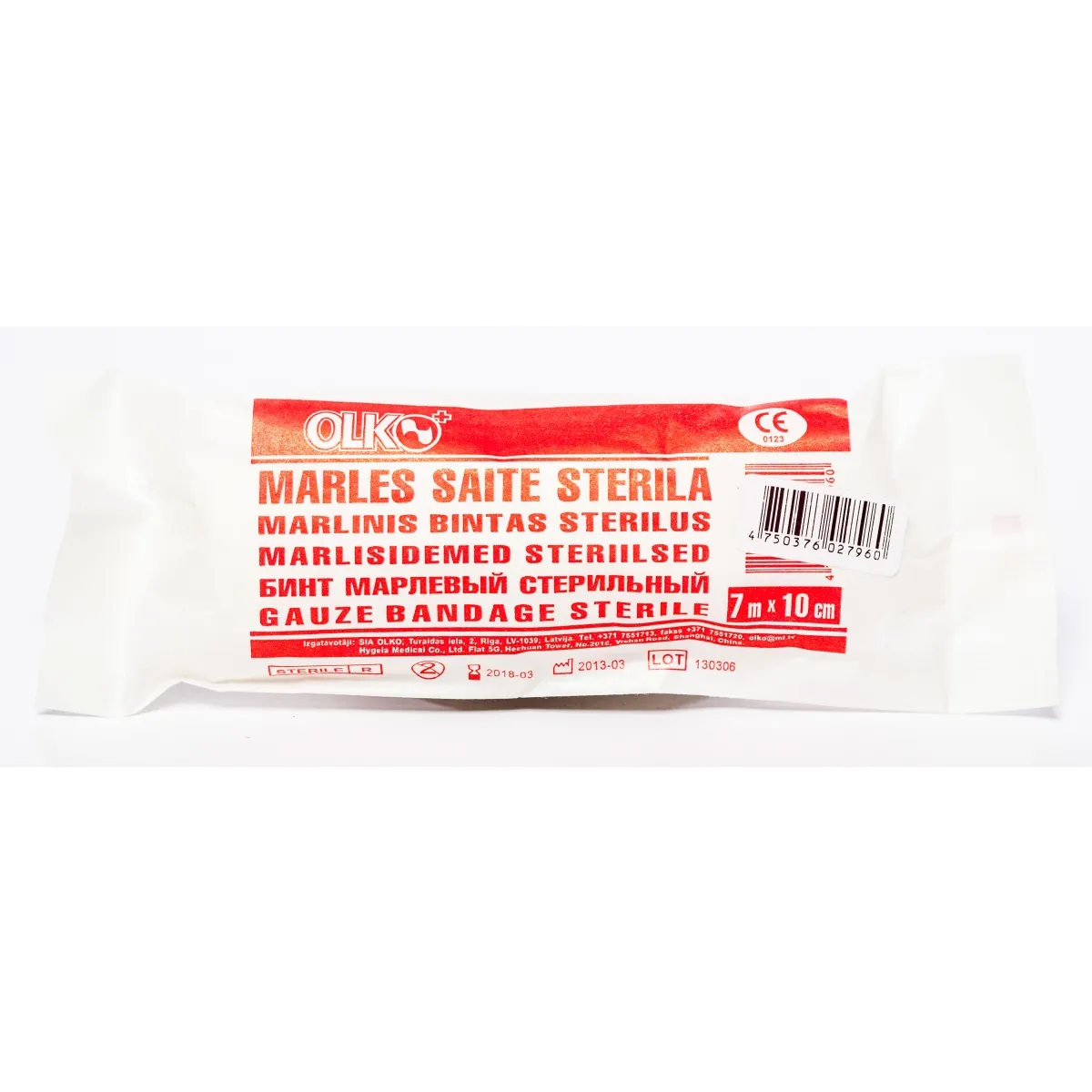 SAITE MARLES STERILA 7Mx10CM (OLKO) - Produkta attēls