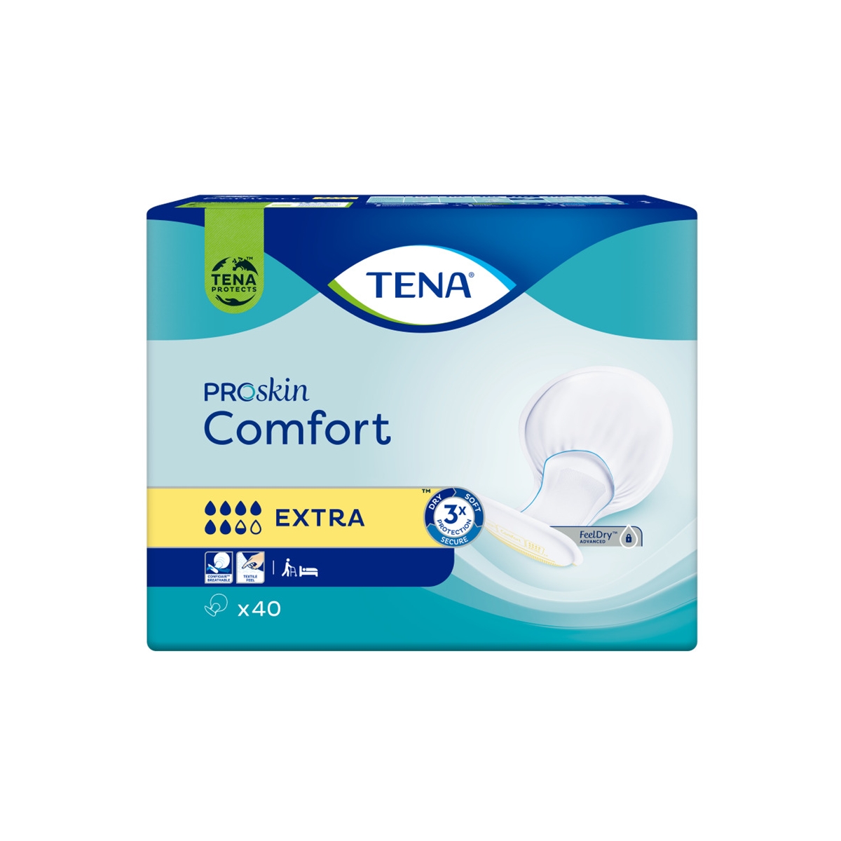 TENA COMFORT EXTRA uzsūcošās paketes, 40 gab. - Produkta attēls