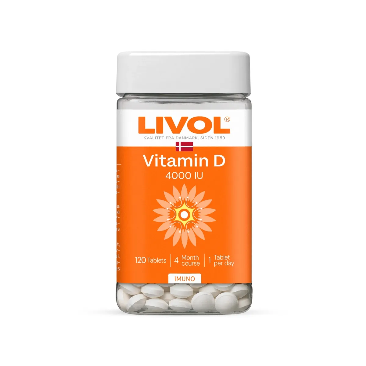 LIVOL Extra D vitamīns (4000 IU) tabletes, 120 gab. - Produkta attēls