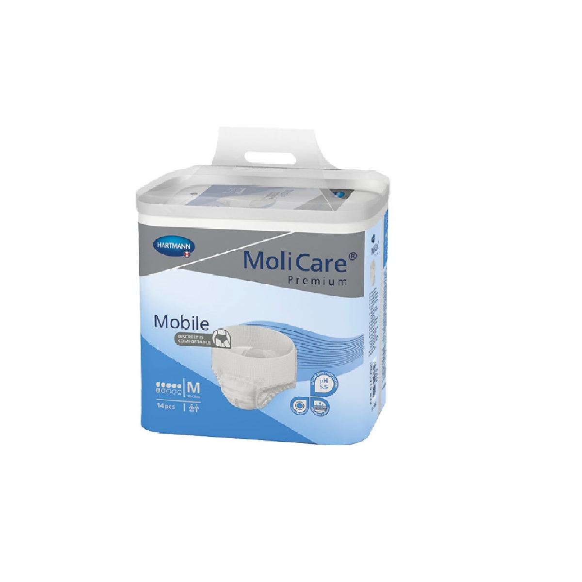 MOLICARE Premium Mobile bikses (M izmērs,6 lāses), 14 gab - Produkta attēls