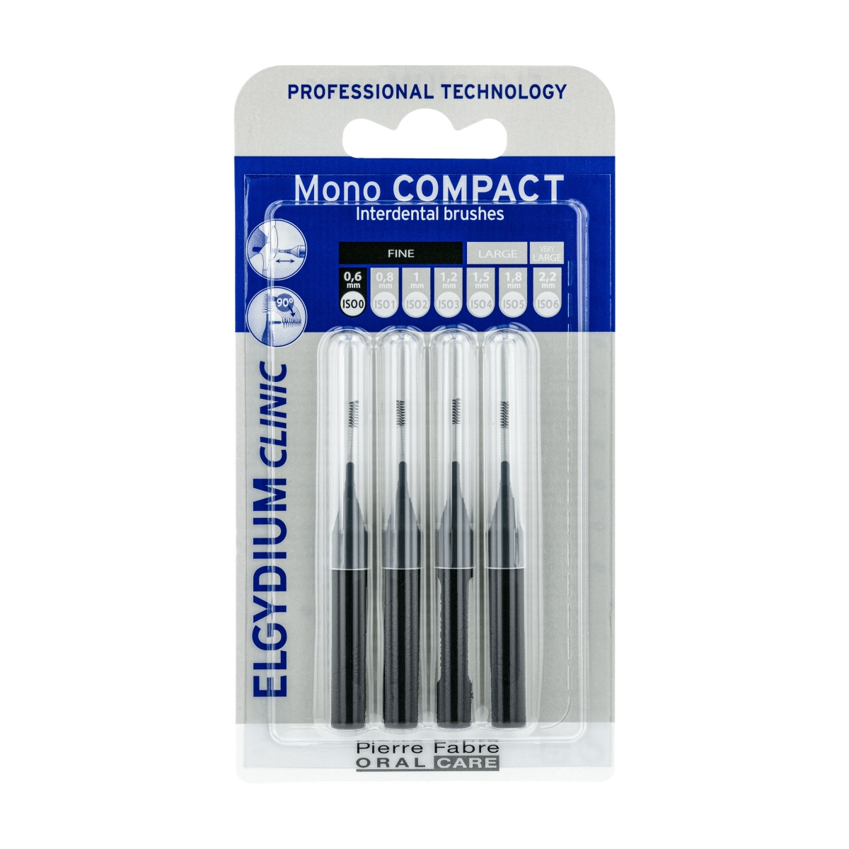 ELGYDIUM Clinic Monocompact starpzobu birstītes (melnas), 0.6 mm - Produkta attēls