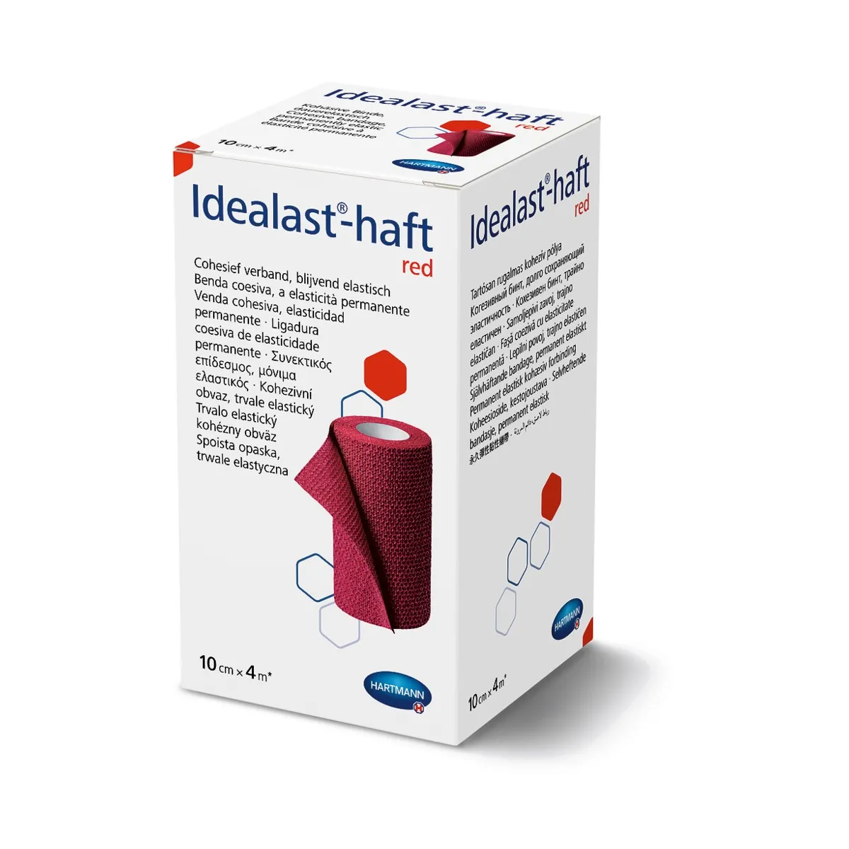 IDEALAST-HAFT elastīga saite (sarkana), 10 cm x 4 m - Produkta attēls