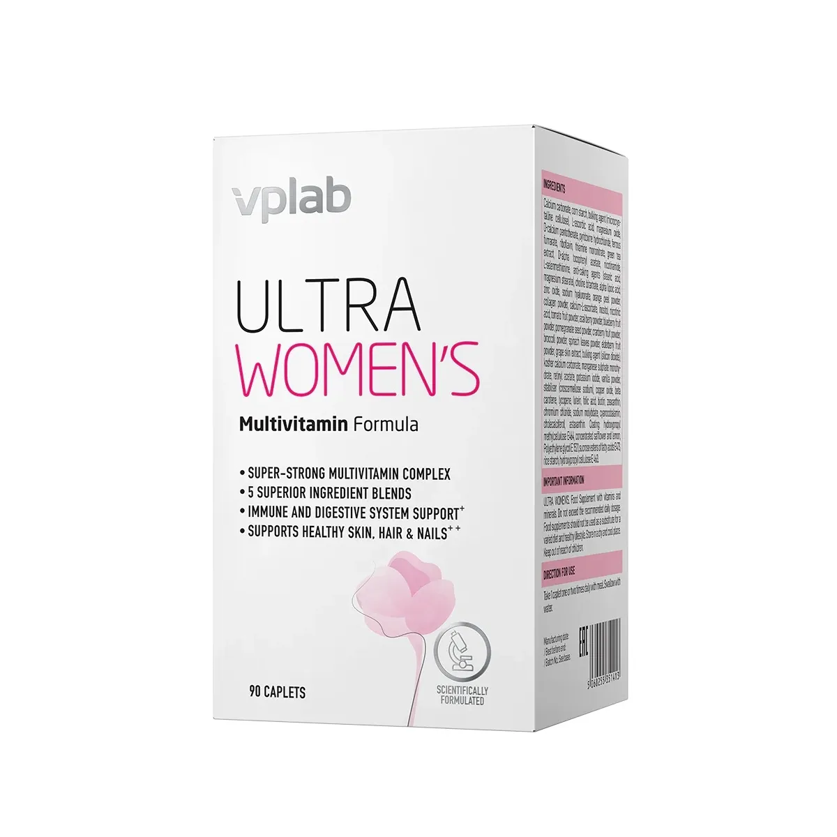 VPLAB Ultra Women's Multivitamin Formula kapletes, 90 gab. - Produkta attēls