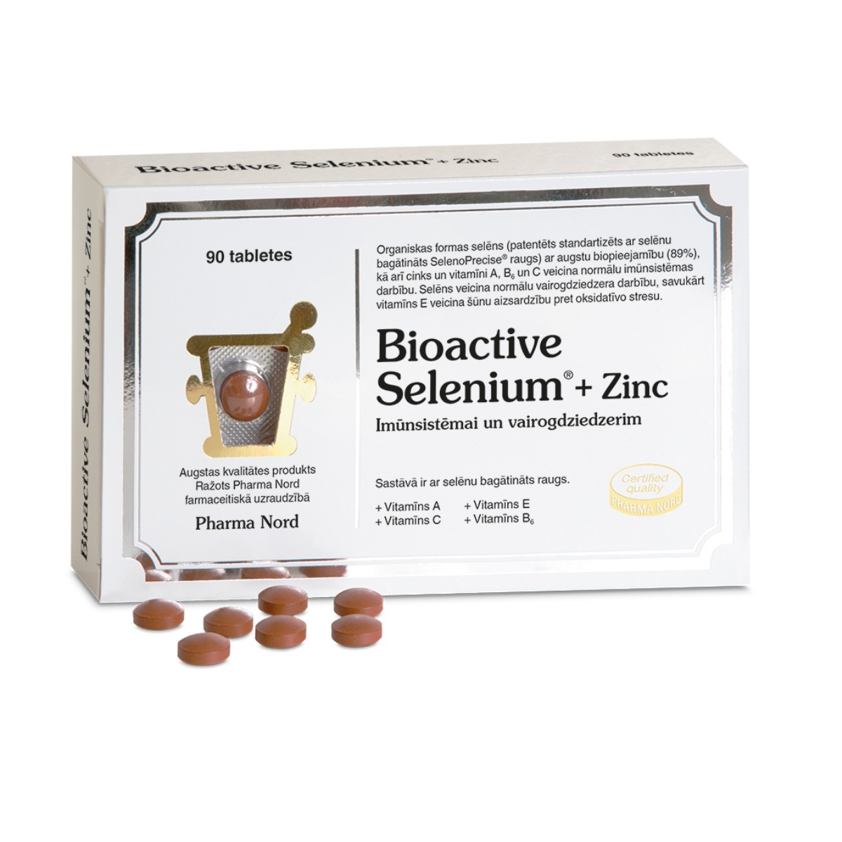 BIOACTIVE Selenium + Zinc tabletes, 90 gab. - Produkta attēls