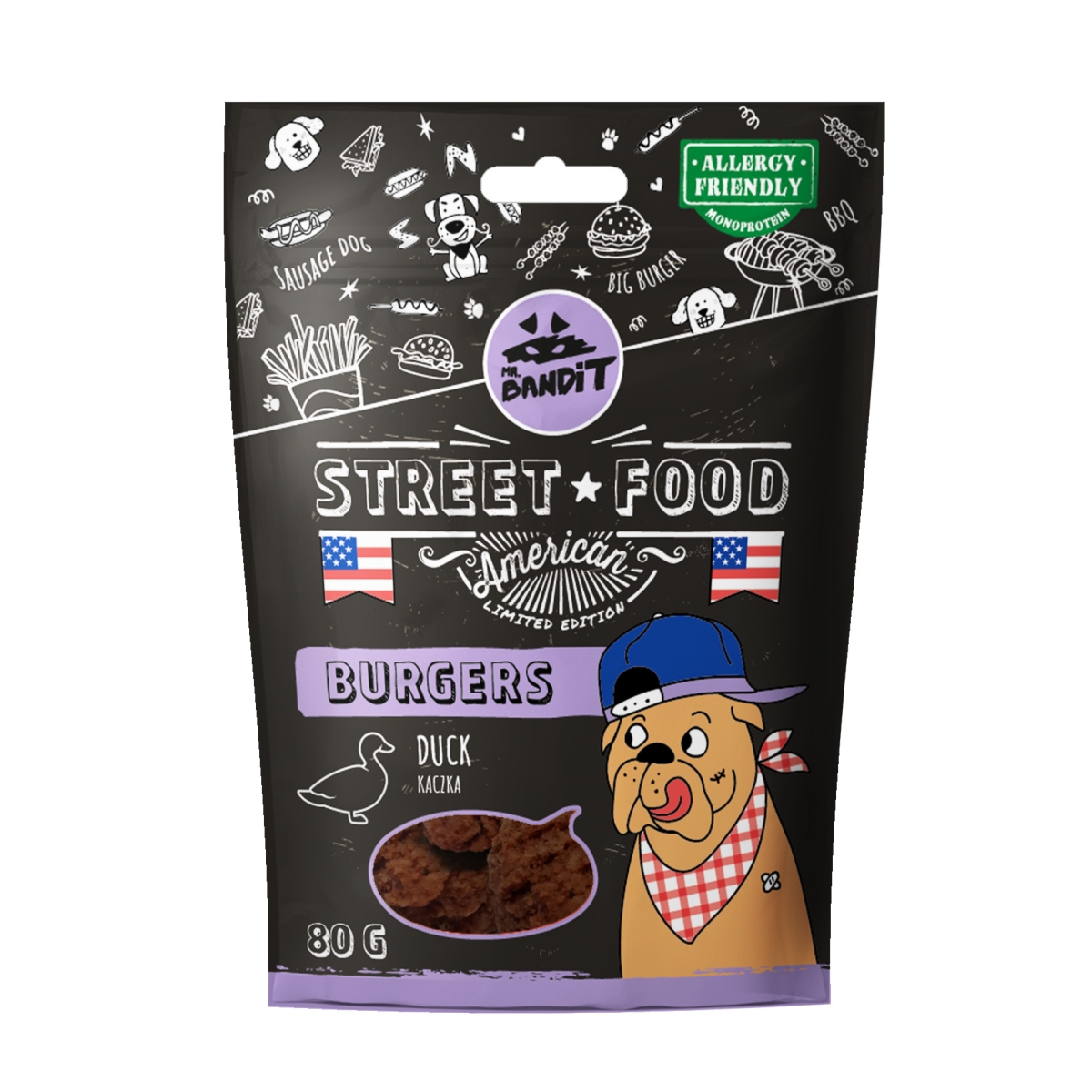 MR.BANDIT STREET FOOD BURGERS AR PĪLI 80G - Produkta attēls