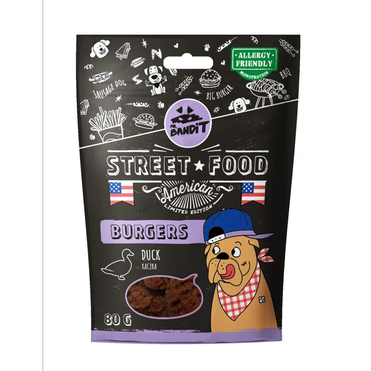 MR.BANDIT STREET FOOD BURGERS AR PĪLI 80G - Produkta attēls