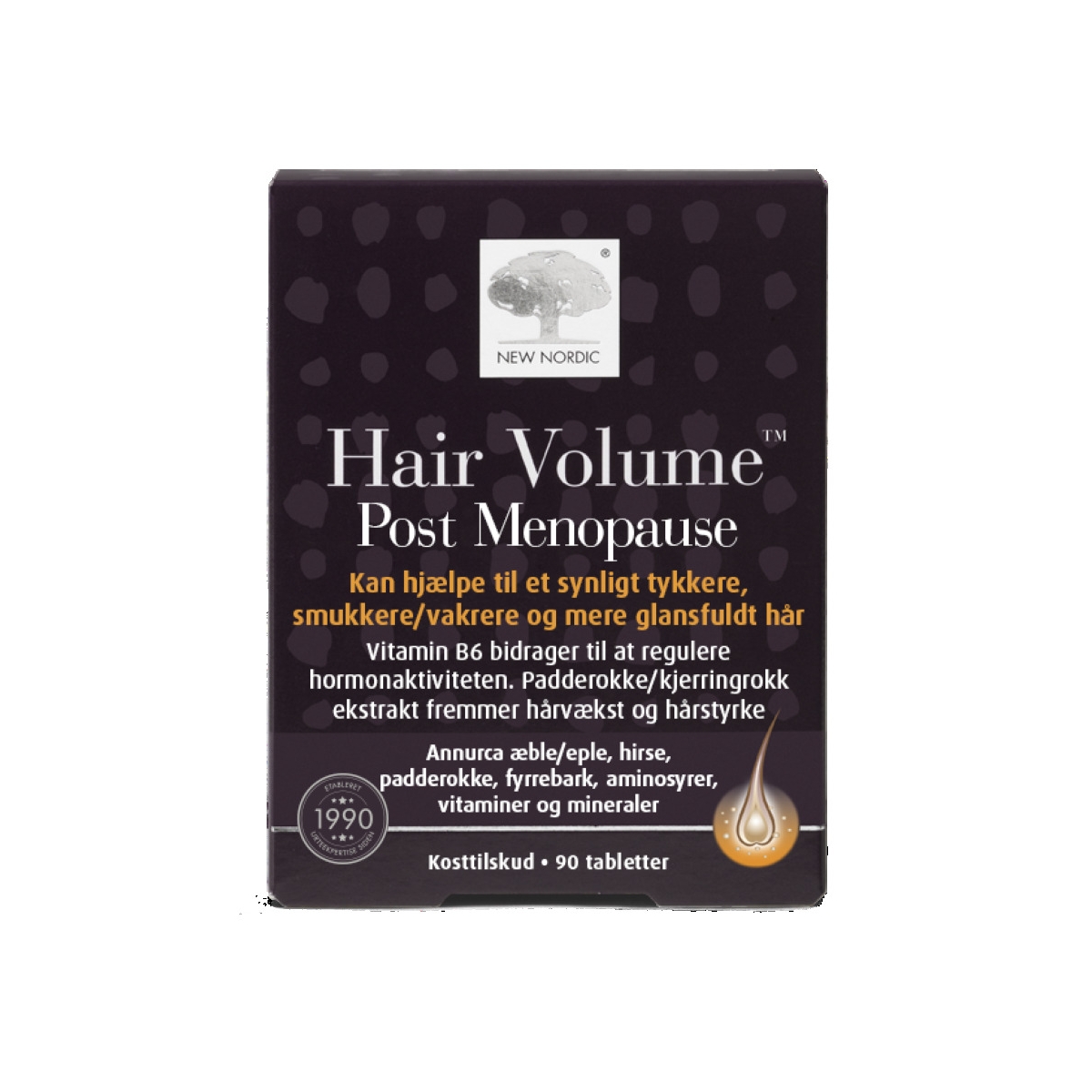 NEW NORDIC Hair Volume Post Menopause tabletes, 90 gab. - Produkta attēls
