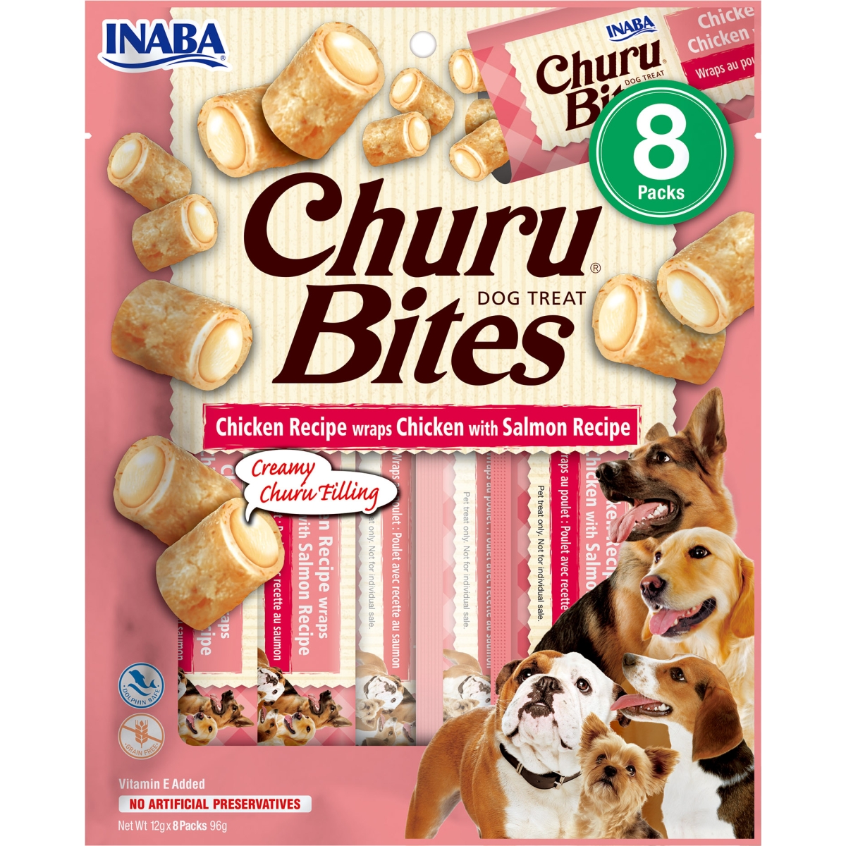 Churu Bites rullīši suņiem, vista ar lasi 96g (12gx8) N8 - Produkta attēls