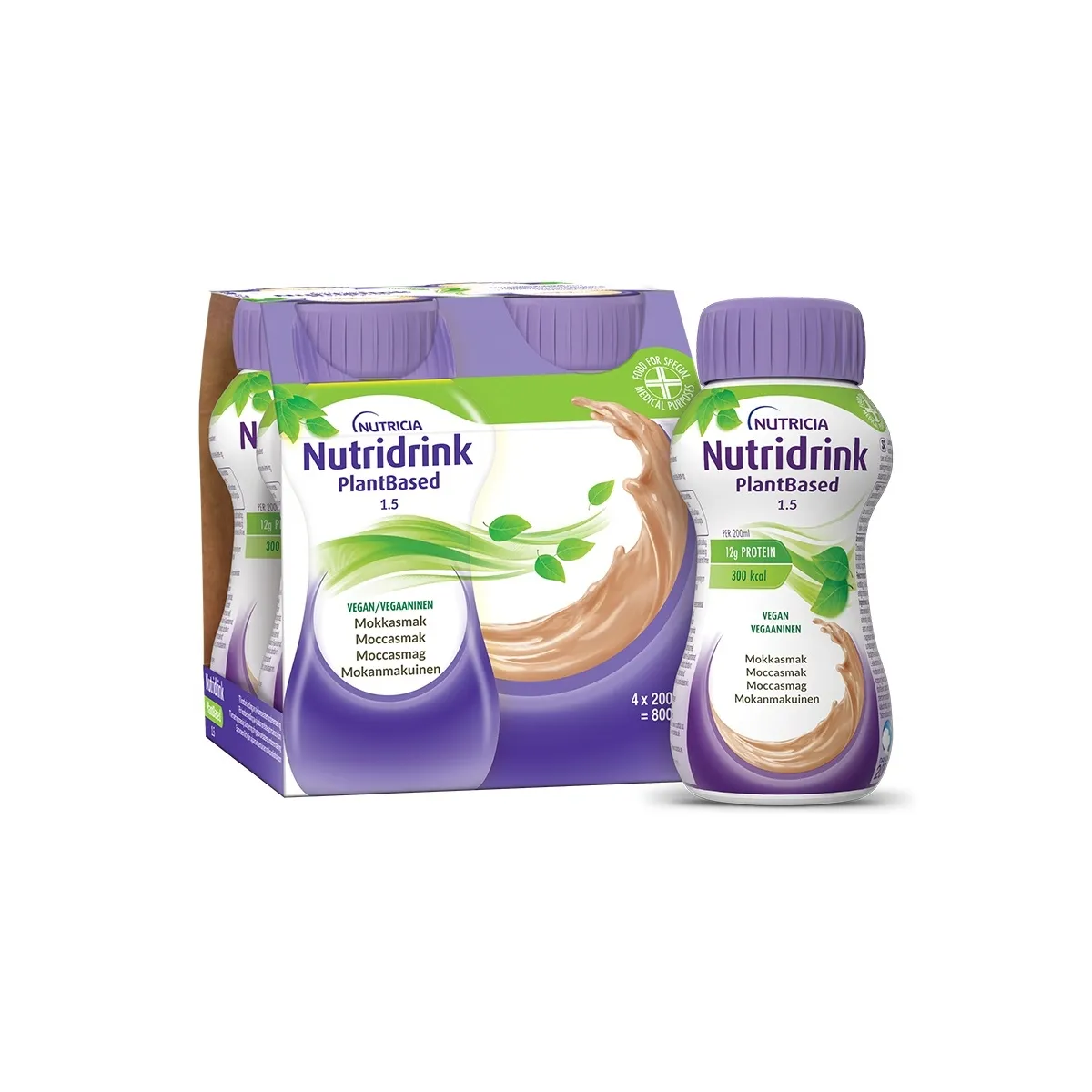 NUTRIDRINK Plantbased ar mokas kafijas garšu 200 ml, 4 gab - Produkta attēls