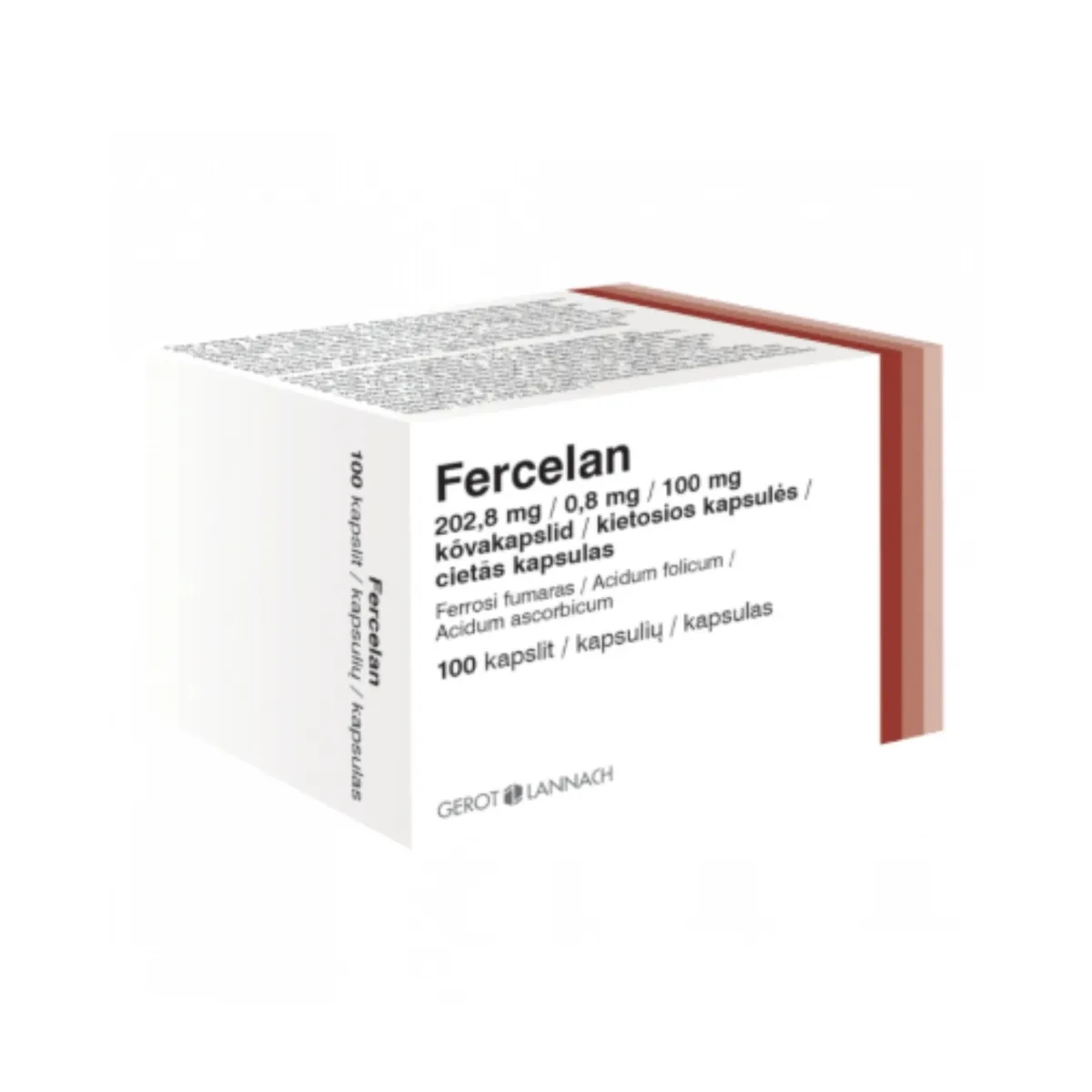 FERCELAN 202.8MG/0.8MG/100MG CPS N100 - Produkta attēls