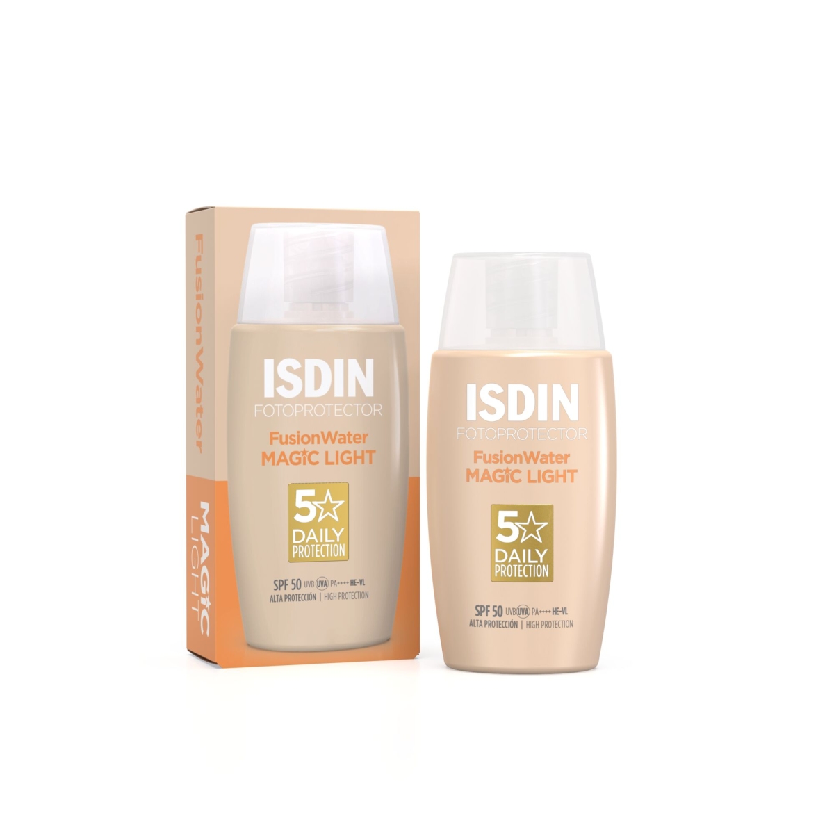 ISDIN Fotoprotector Fusion Water Magic Light SPF50, aizsargfluīds ar toni, 50 ml - Produkta attēls