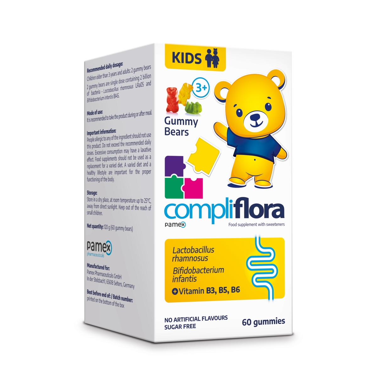 COMPLIFLORA Kids Gummy Bears pamex pastilas, 60 gab. - Produkta attēls