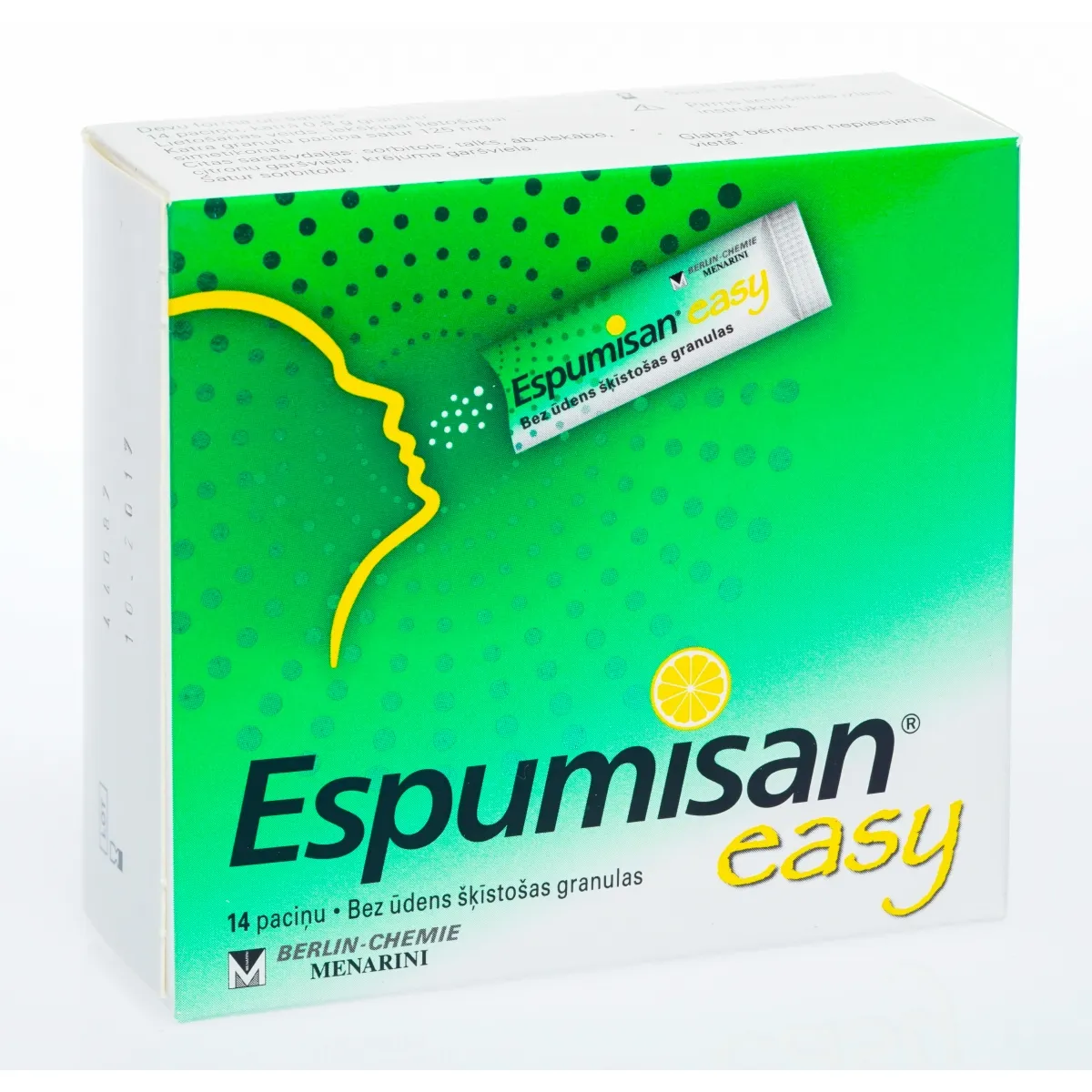 ESPUMISAN Easy granulas, 14 gab. - Produkta attēls