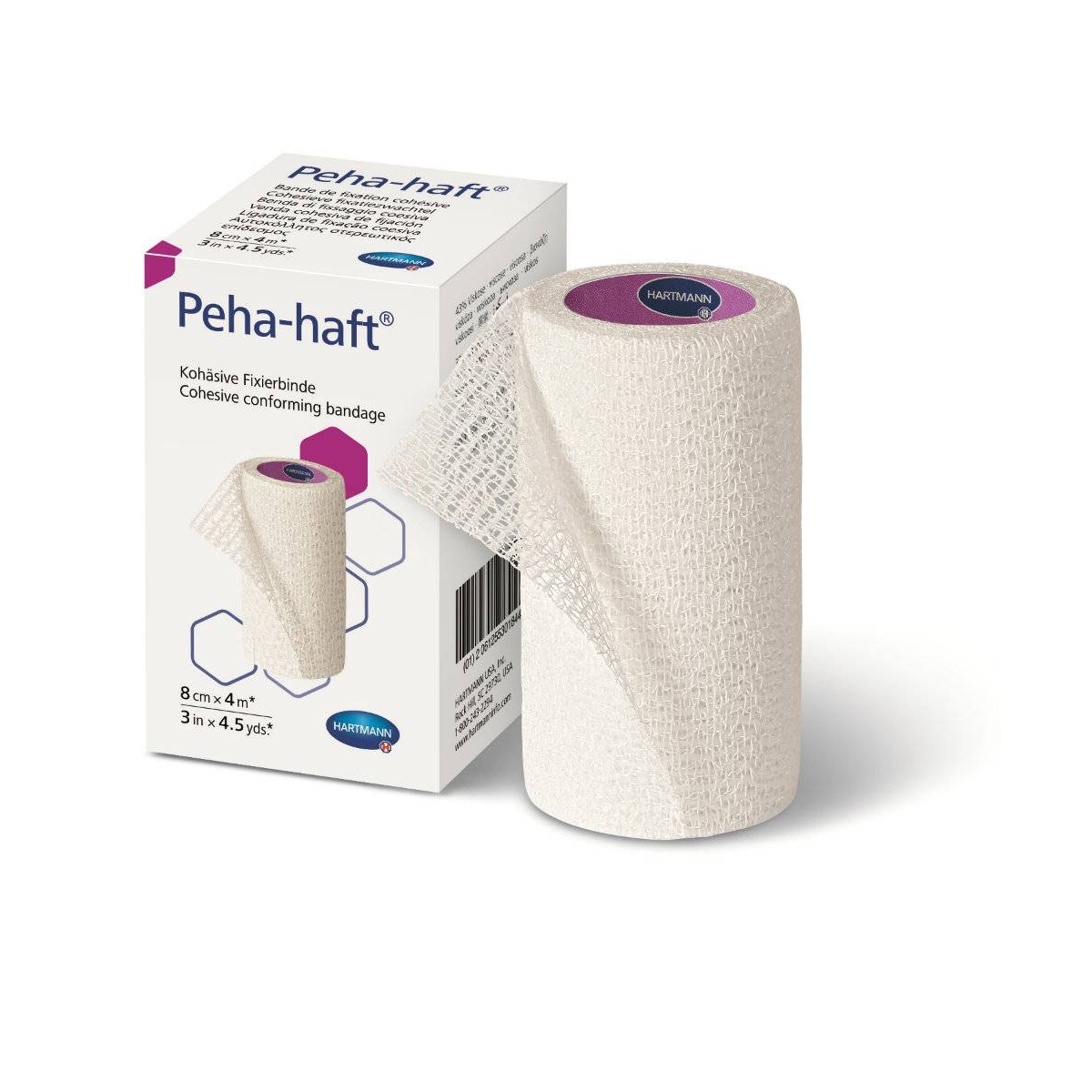 PEHA-HAFT pašlīpoša, elastīga marles saite, 8 cm x 4 m - Produkta attēls