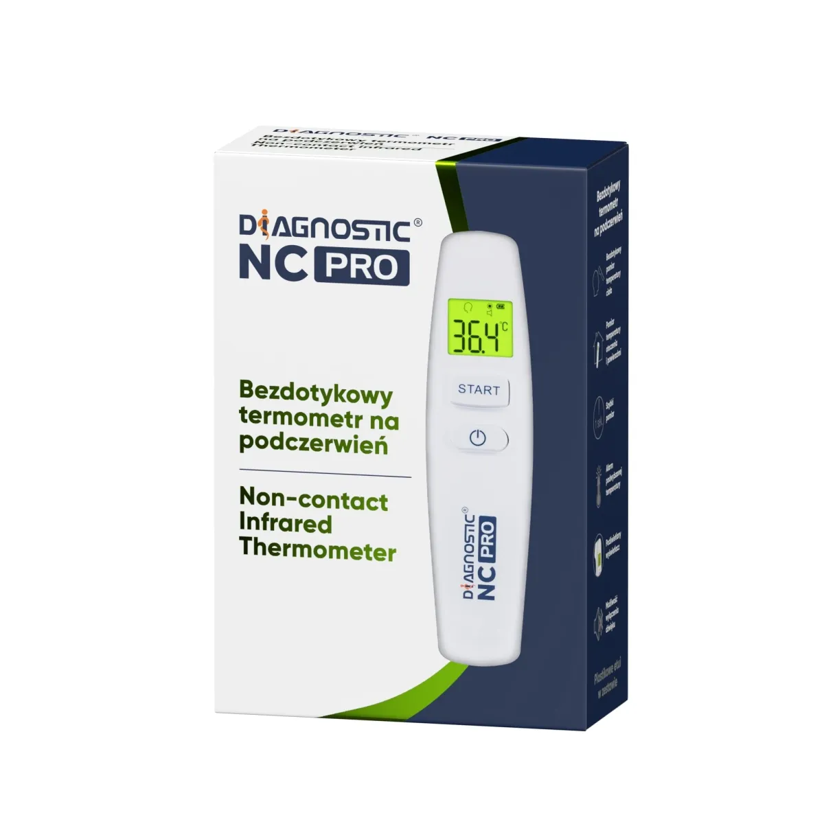 DIAGNOSIS NC PRO termometrs bezkontakta (infrasark.) - Produkta attēls