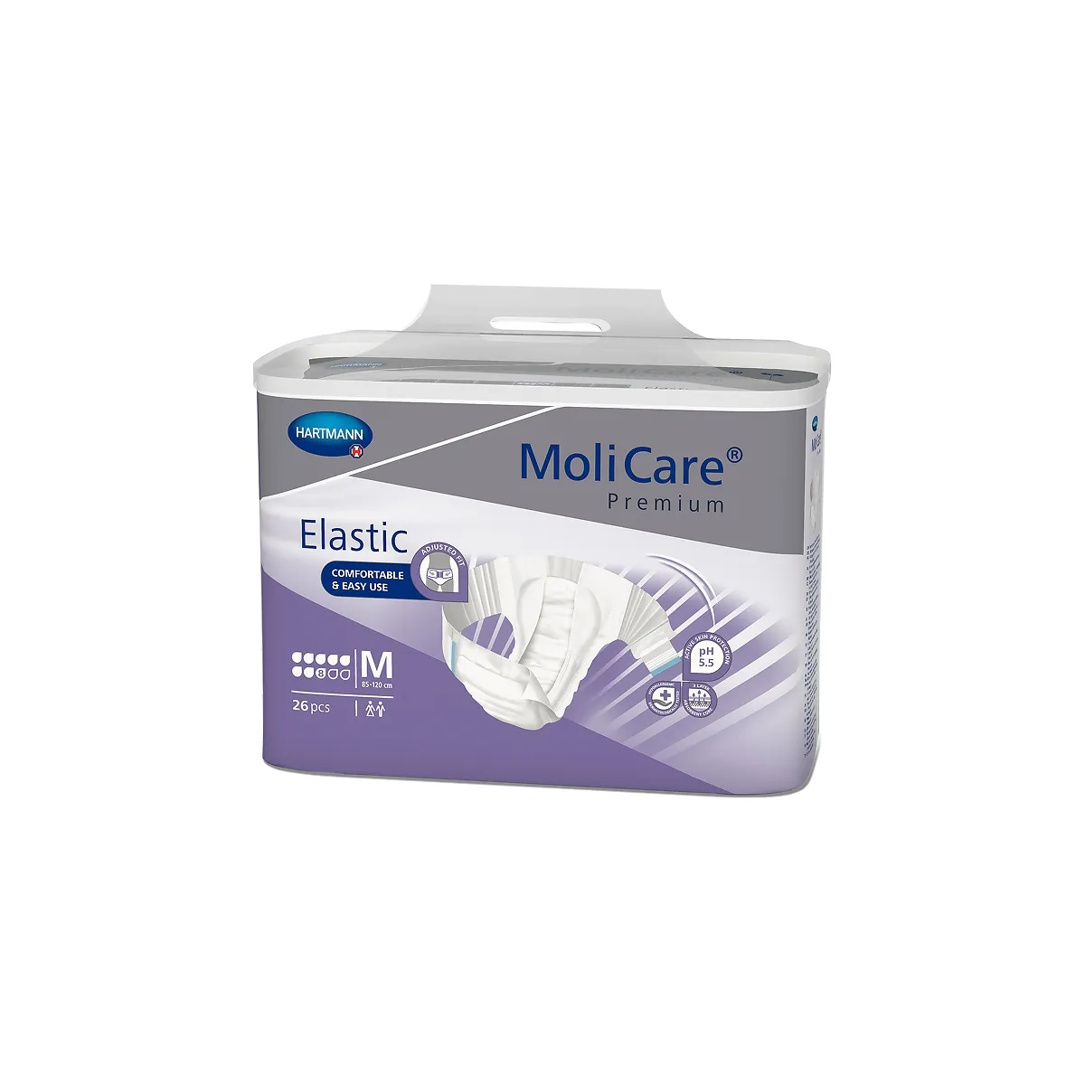 MOLICARE Premium Elastic autiņbikses (M izmērs, 8 piles), 26 gab - Produkta attēls