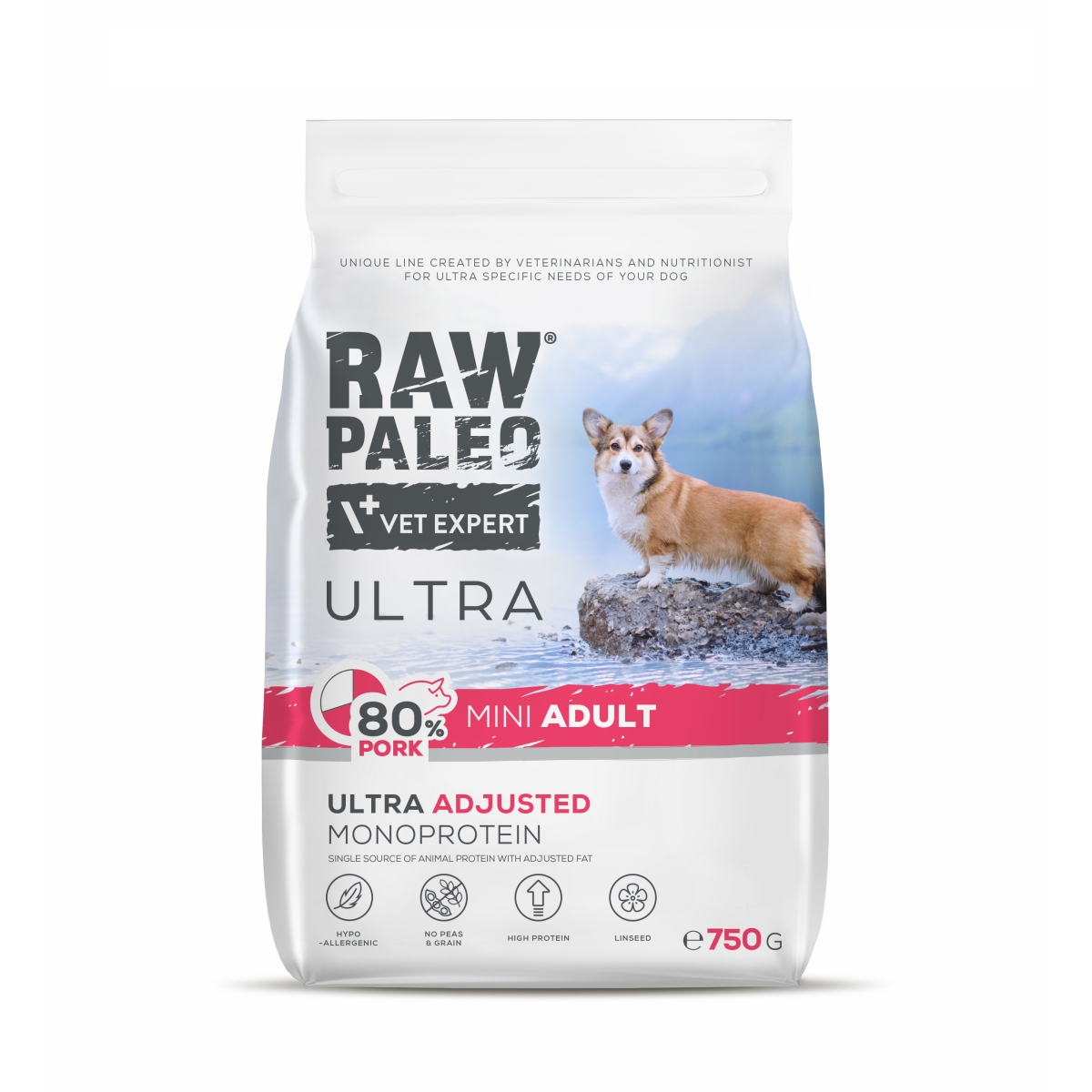 RAW PALEO ULTRA SUŅU SAUSĀ B MINI CŪKGAĻA 750G - Produkta attēls