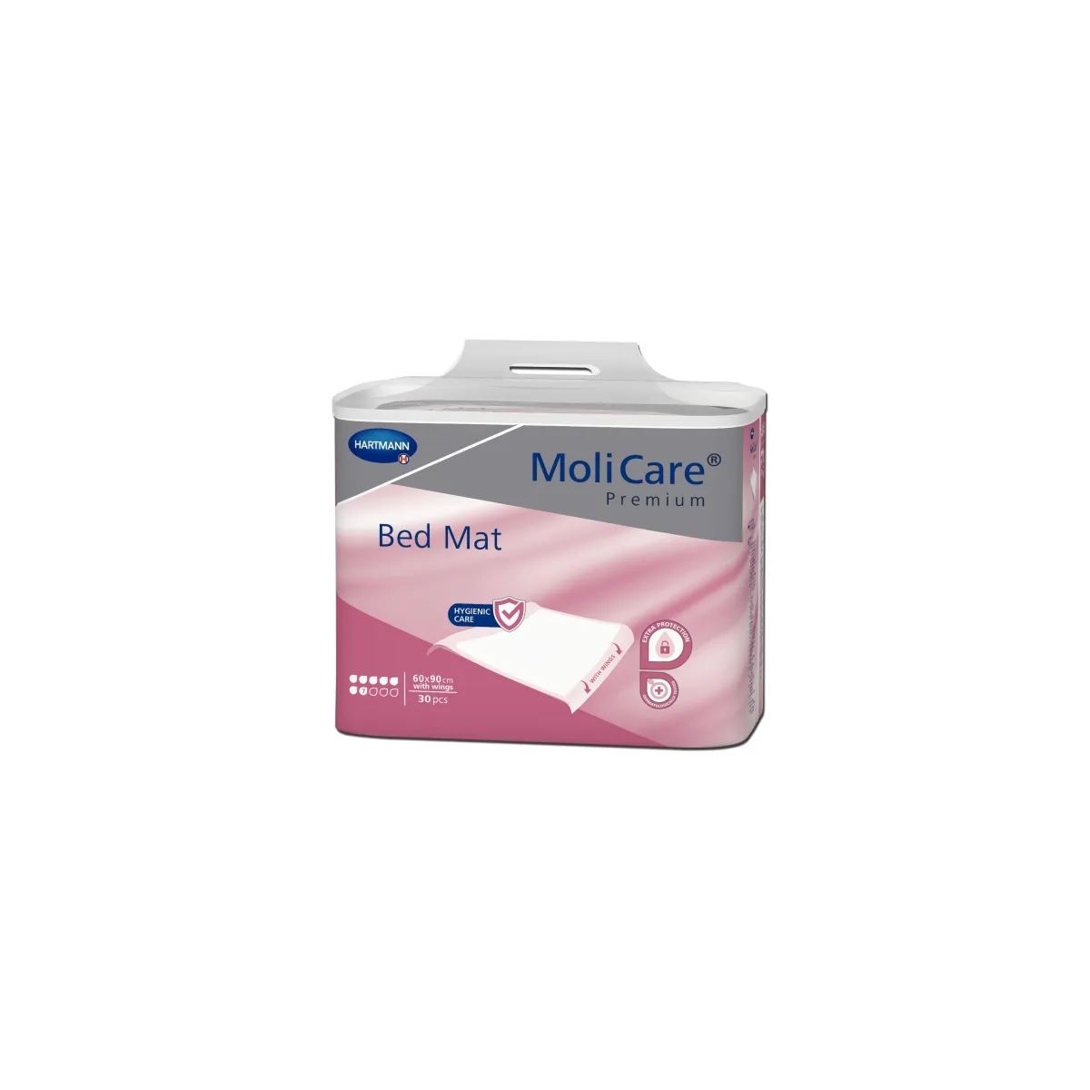 MOLICARE Prem Bed Mat palagi (7 piles, 60 x 180 cm), 30 gab - Produkta attēls