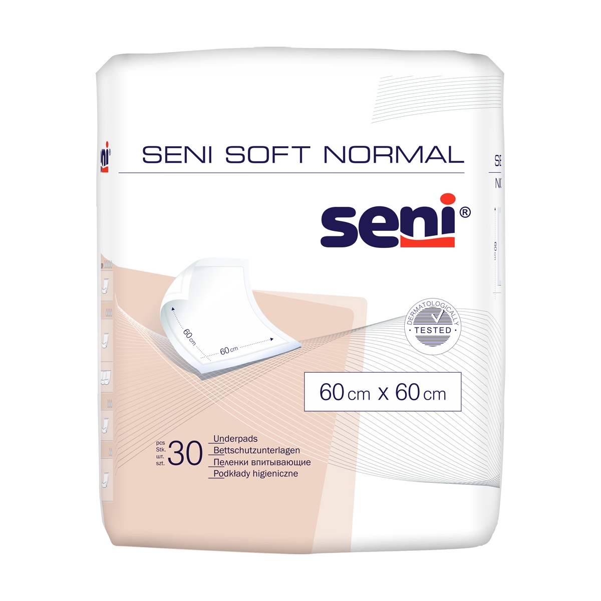 SENI SOFT NORMAL absorbējošie paladziņi, 60x60 cm, 30 gab. - Produkta attēls
