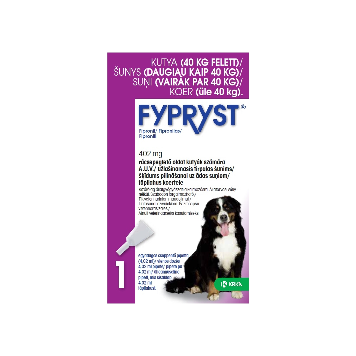 FYPRYST 402MG ŠĶĪD SUŅIEM (40-60KG) N1 - Produkta attēls