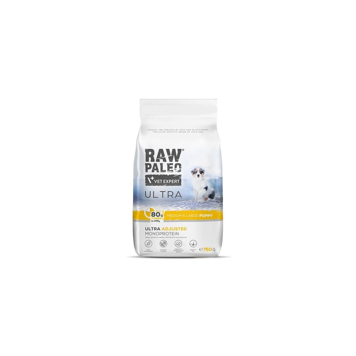 RAW PALEO ULTRA KUCĒNU SAUSĀ B MEDIUM/LARGE TĪTARS 750G - Produkta attēls