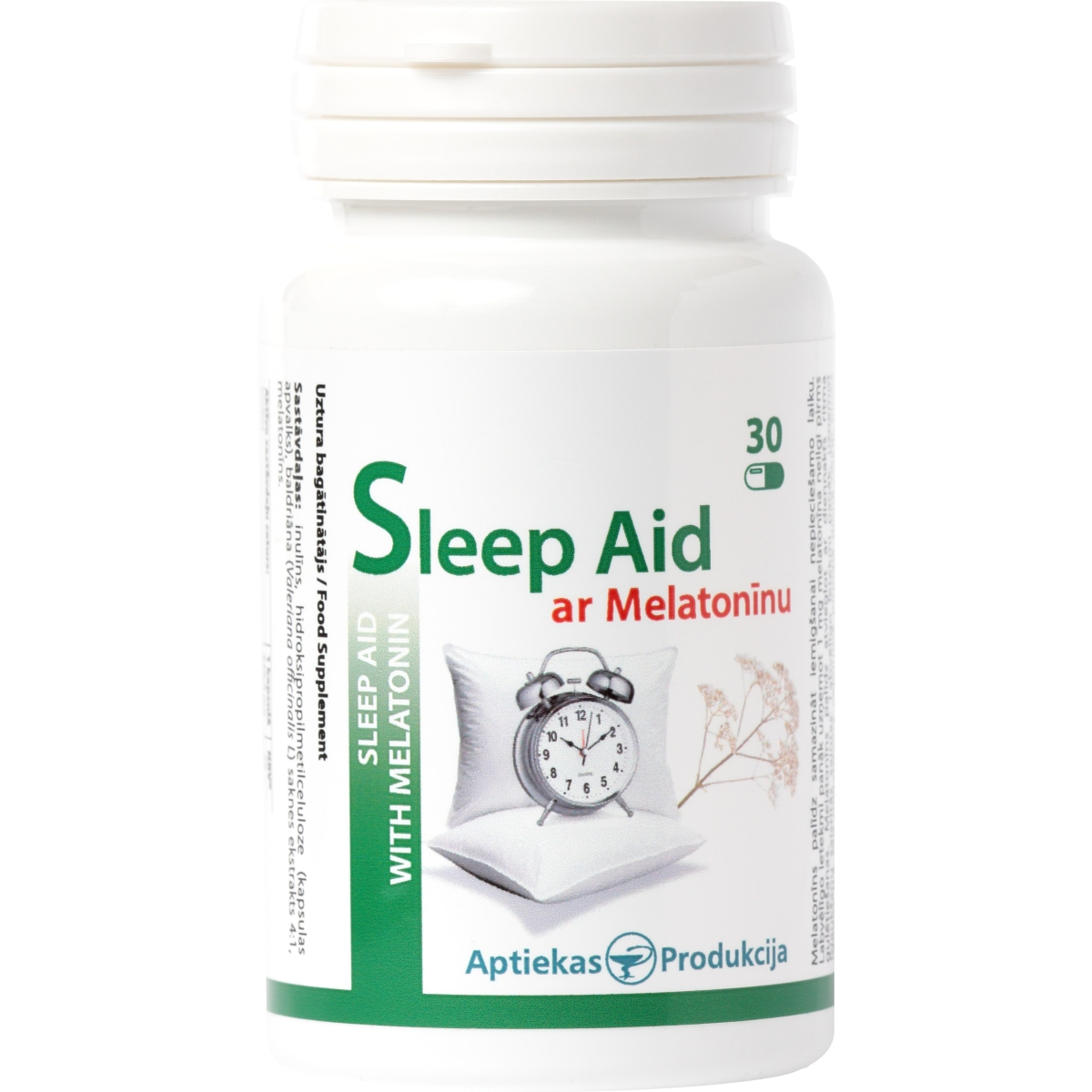 AP Sleep Aid ar Melatonīnu, kapsulas, 30gab - Produkta attēls