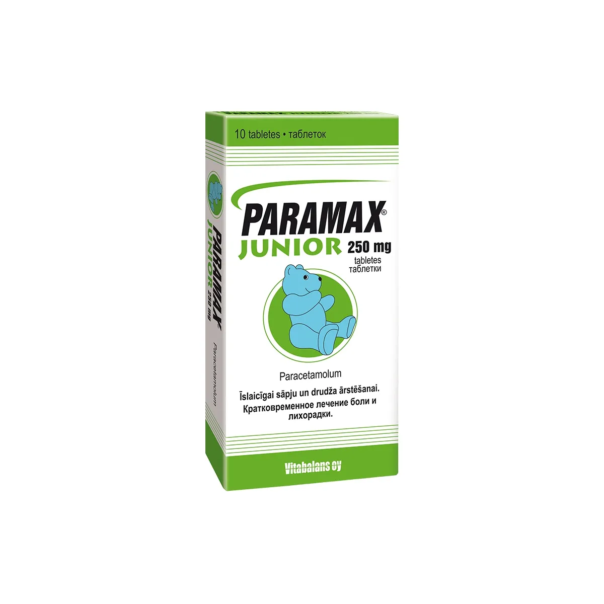 PARAMAX Junior 250mg tabletes, 10 gab. - Produkta attēls