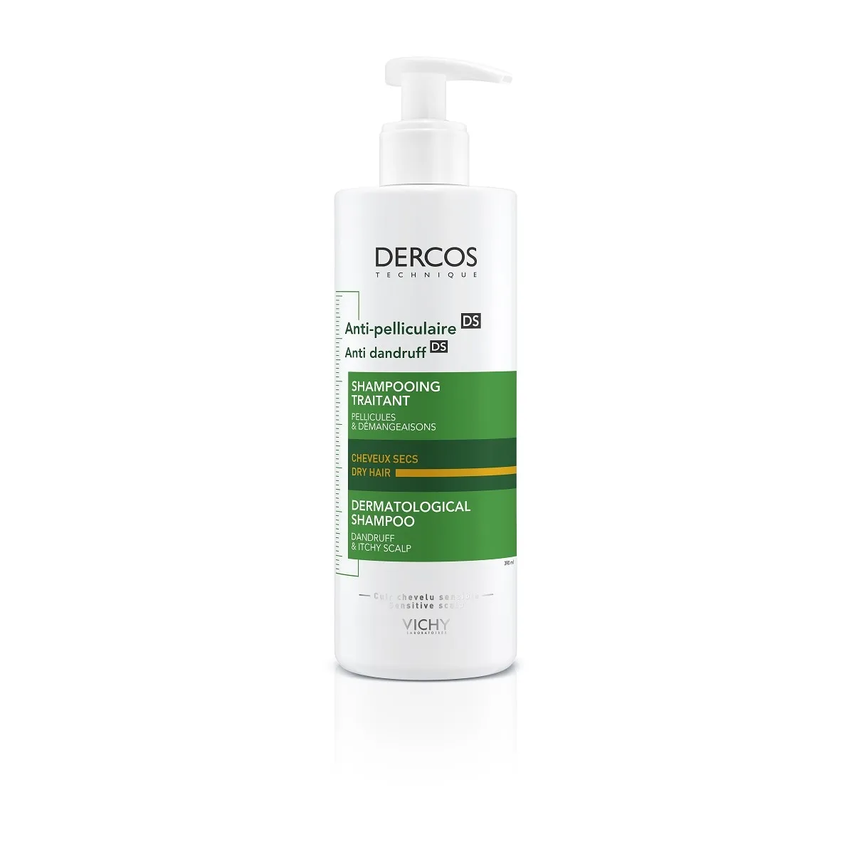 VICHY DERCOS pretblaugznu šampūns sausai galvas ādai, 390 ml - Produkta attēls