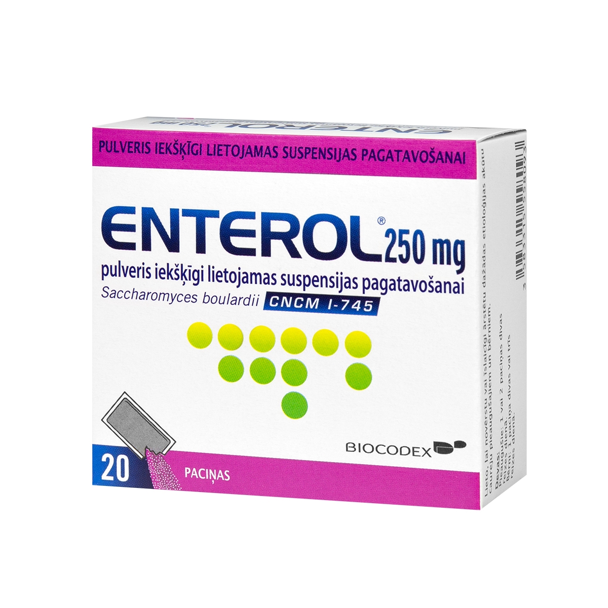 ENTEROL 250mg pulveris, 20 gab. - Produkta attēls