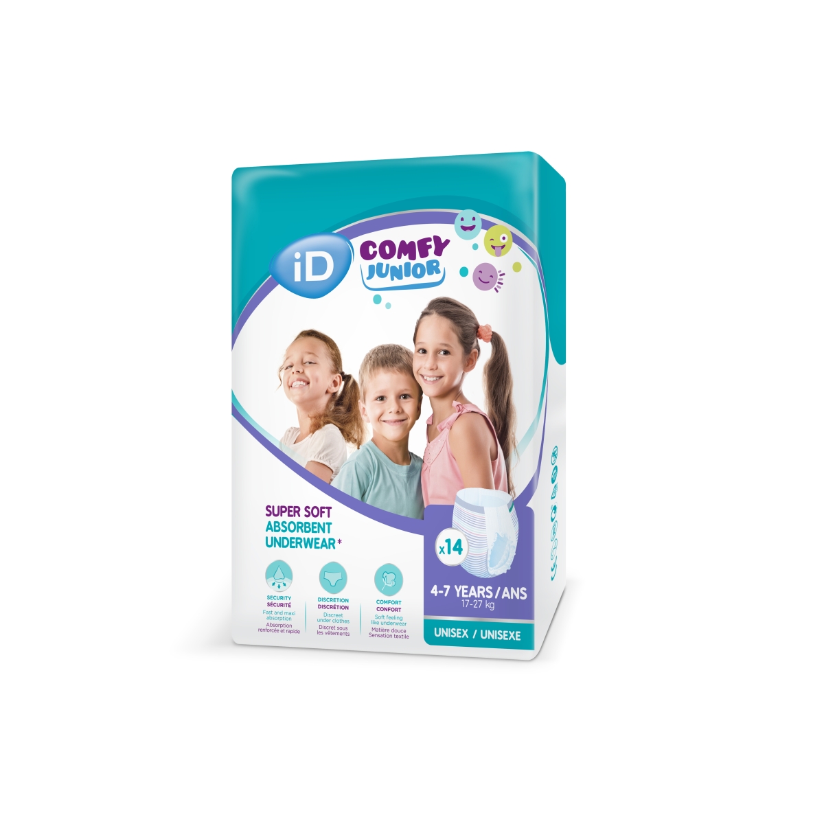 ID Comfy Junior uzsūcošas bikses (no 4 - 7 gadiem), 14 gab. - Produkta attēls