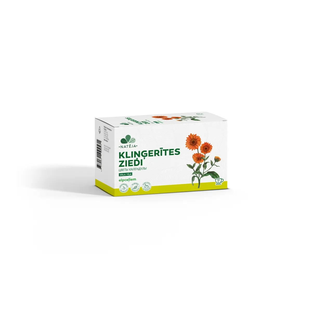 NATĒJA Kliņģerīšu ziedu tēja paciņās, N24 - Produkta attēls