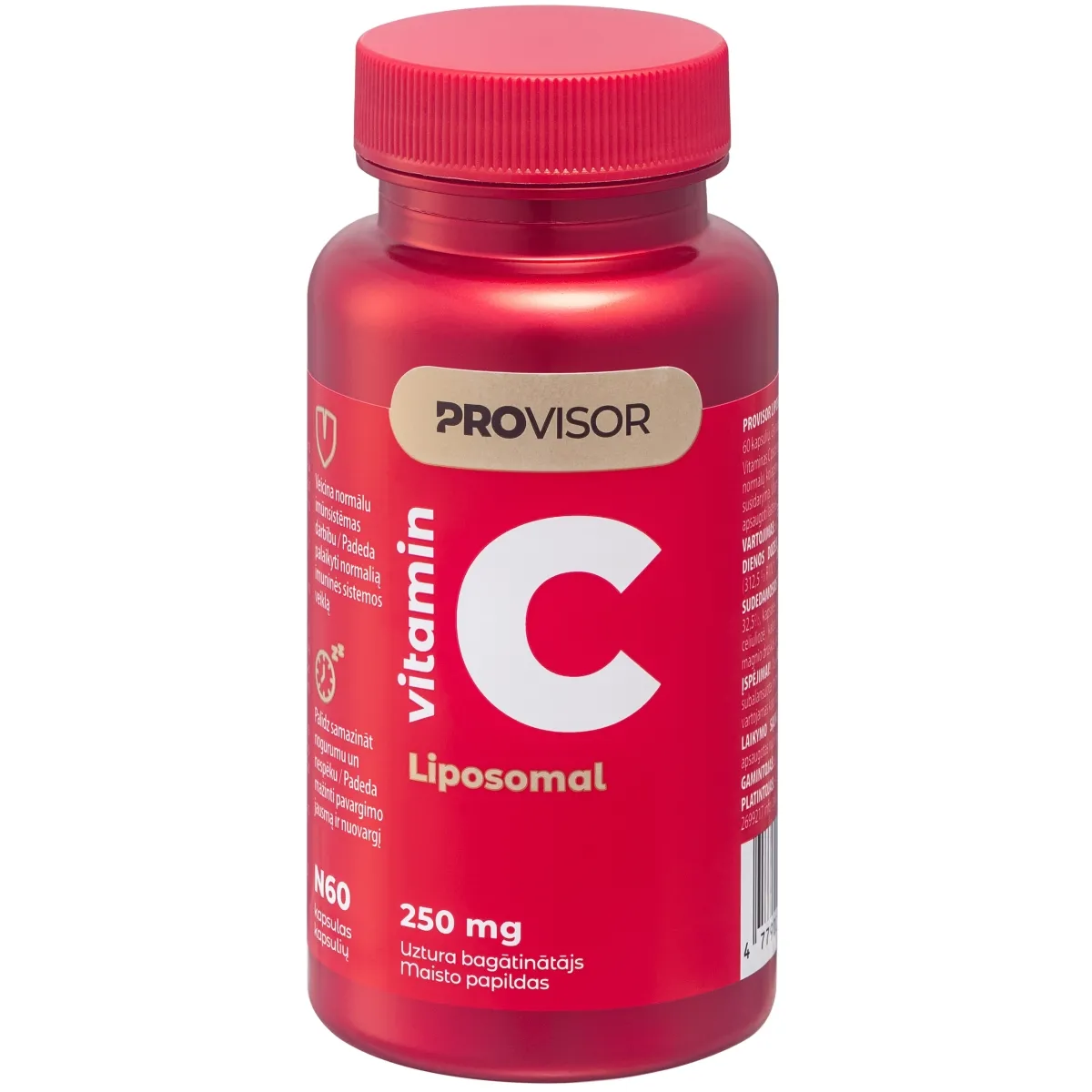 PROVISOR Liposomal C vitamīns 250 mg kapsulas, 30 gab. - Produkta attēls