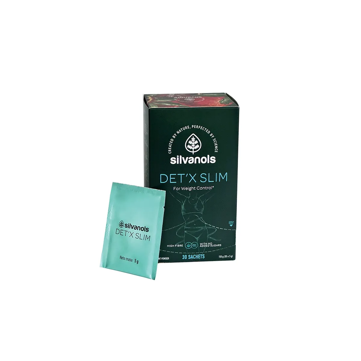 SILVANOLS Det'x Slim 5 g pulveris paciņās, 30 gab. - Produkta attēls