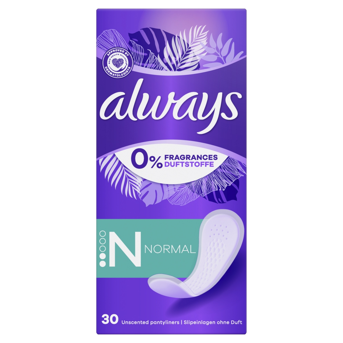 ALWAYS Normal Fresh&Protect 0% Perfume ikdienas ieliktnīši, 30 gab. - Produkta attēls
