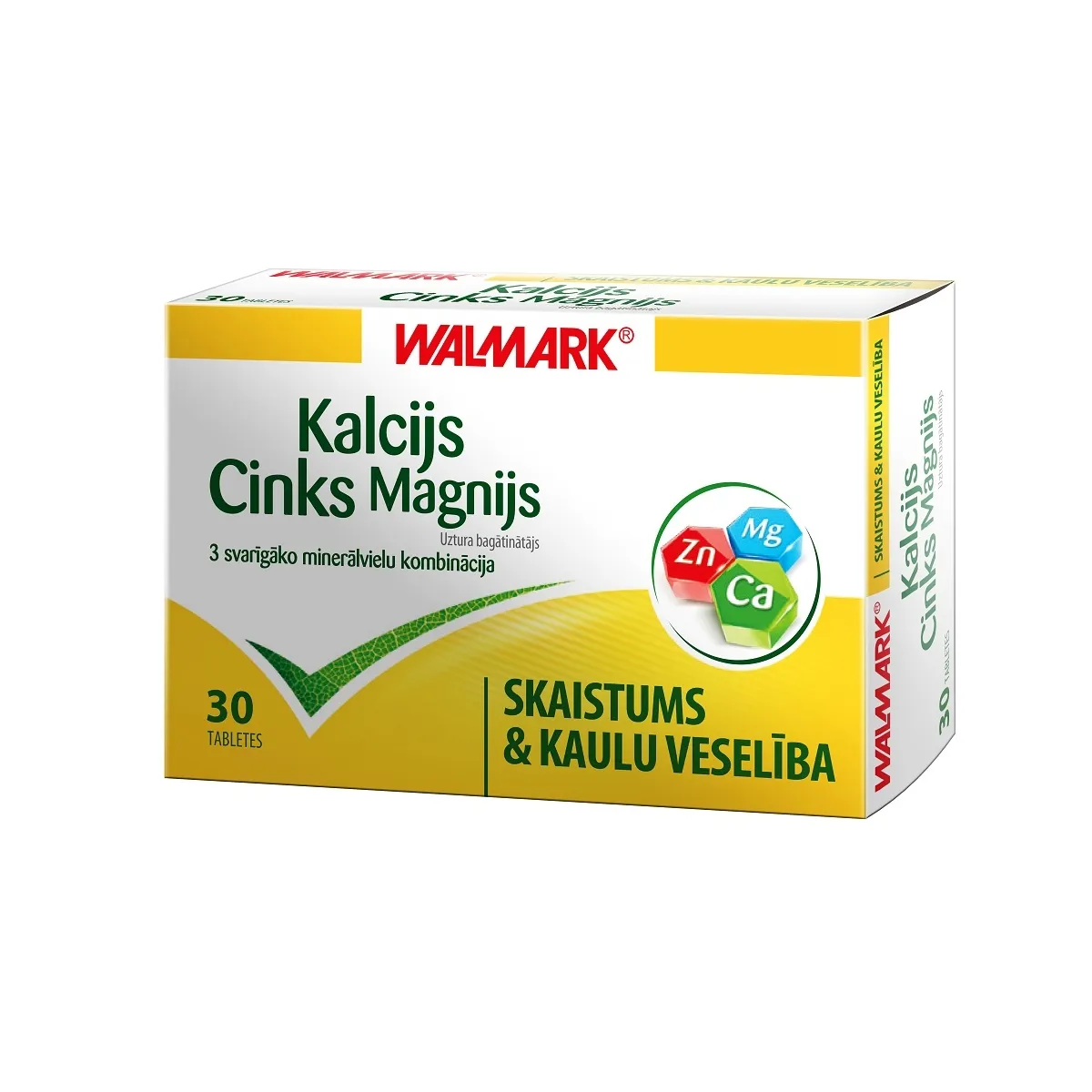 WALMARK Kalcijs-Magnijs-Cinks tabletes, 30 gab. - Produkta attēls