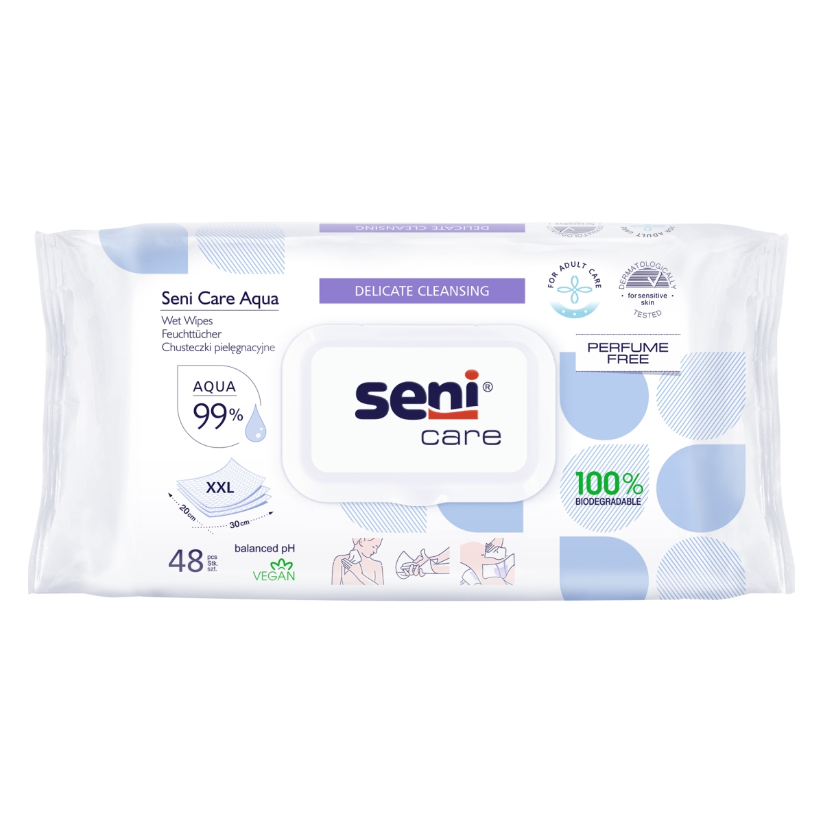 SENI Care Aqua mitrās salvetes, 48 gab. - Produkta attēls