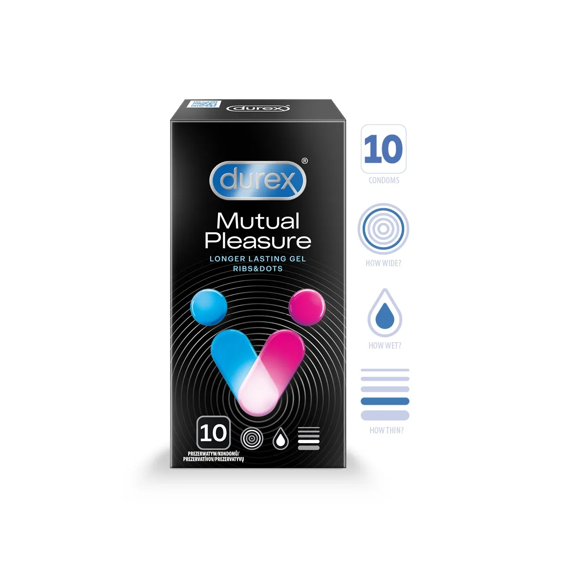 DUREX Intense (Mutual Pleasure) prezervatīvi, 10 gab. - Produkta attēls