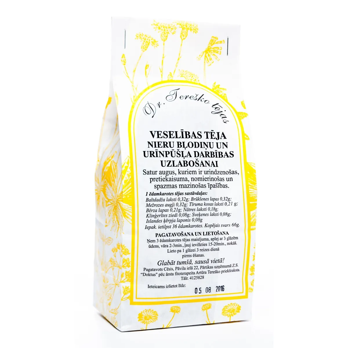 TEREŠKO tēja nieru bļodiņu, urīnpūšļa iekaisuma ārstēšanai, 65 g - Produkta attēls