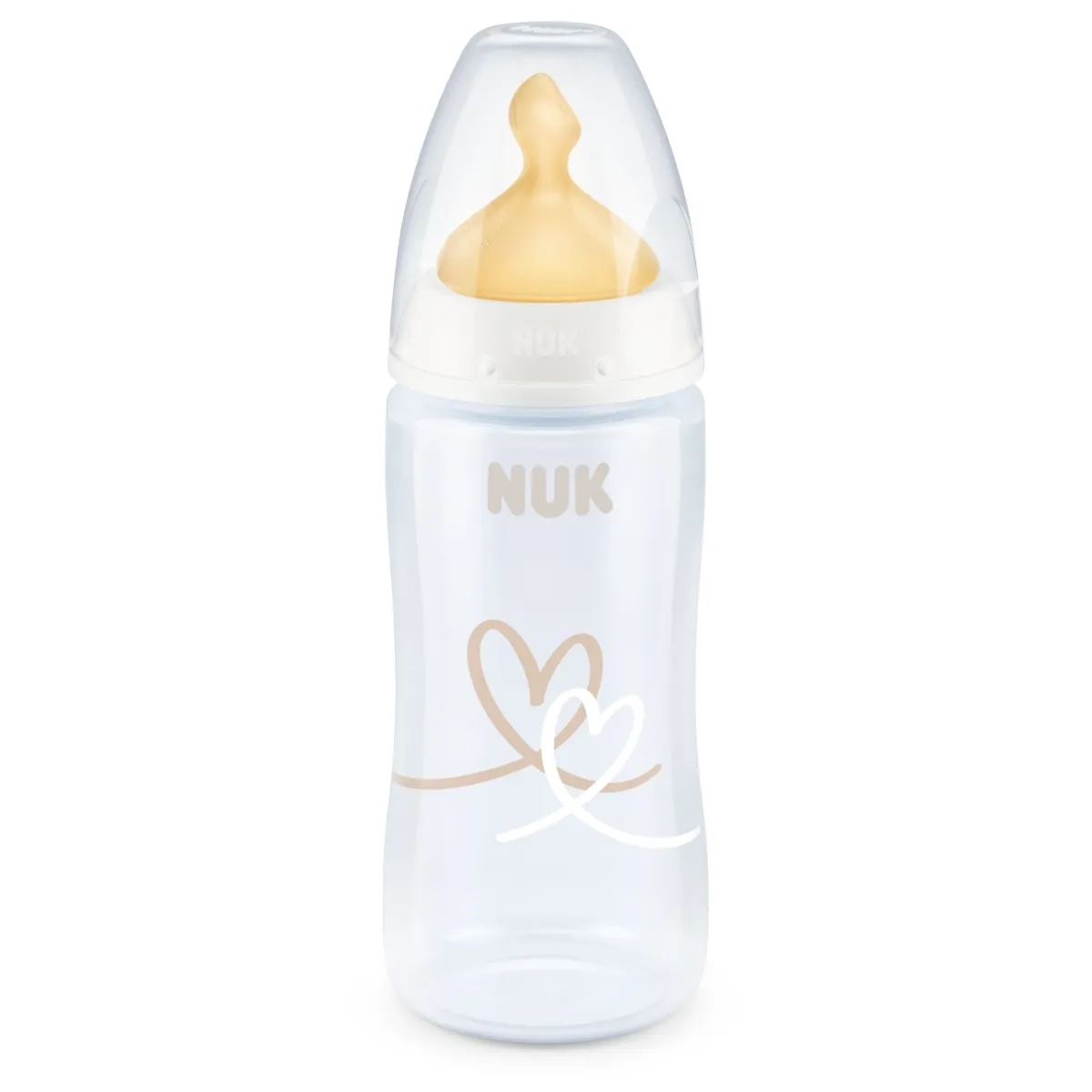 NUK Pirmās izvēles pudelīte ar temperatūras kontroli 300 ml (1.izmēra lateksa knupītis) - Produkta attēls