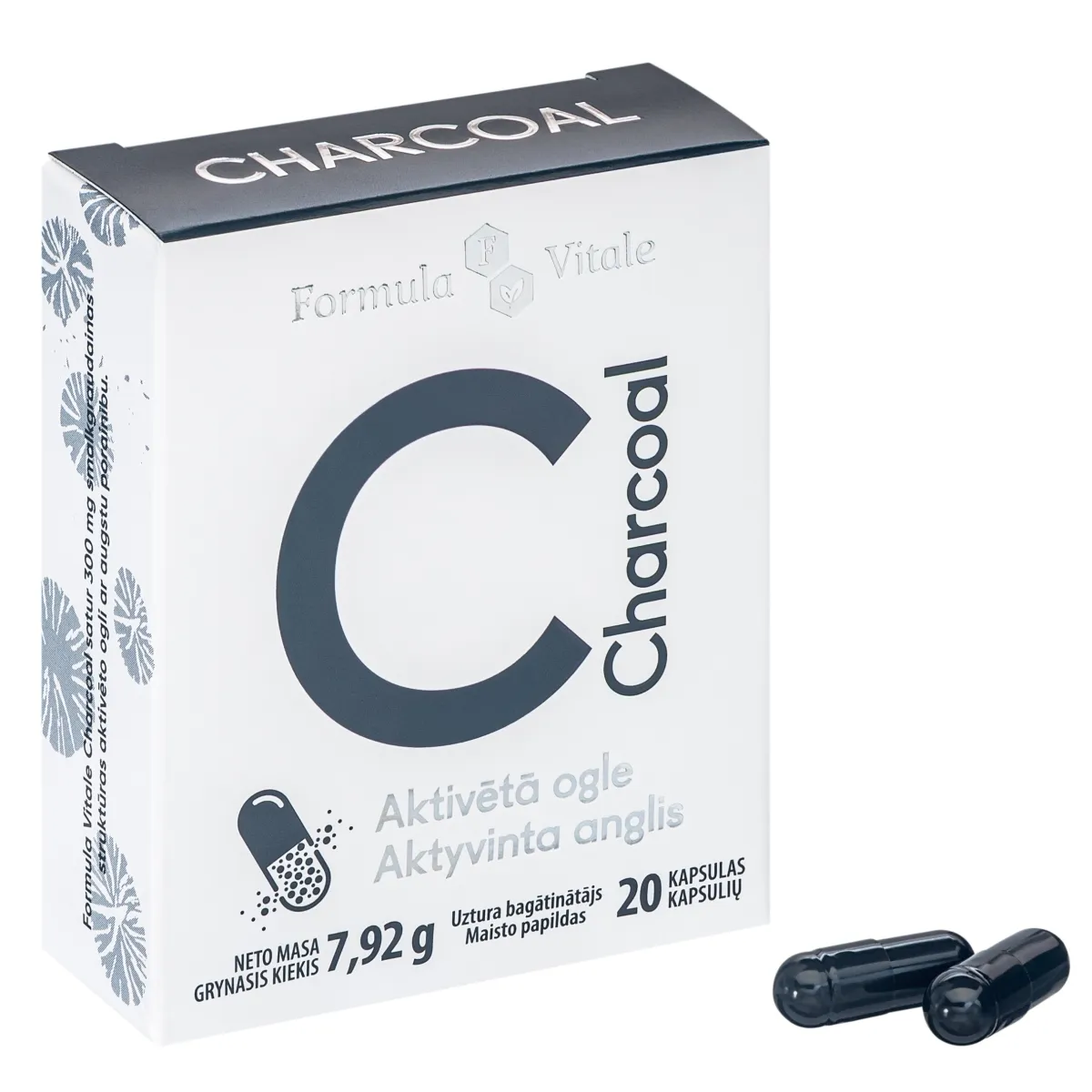FORMULA VITALE Aktivētā Ogle 300mg kapsulas, 20 gab. - Produkta attēls