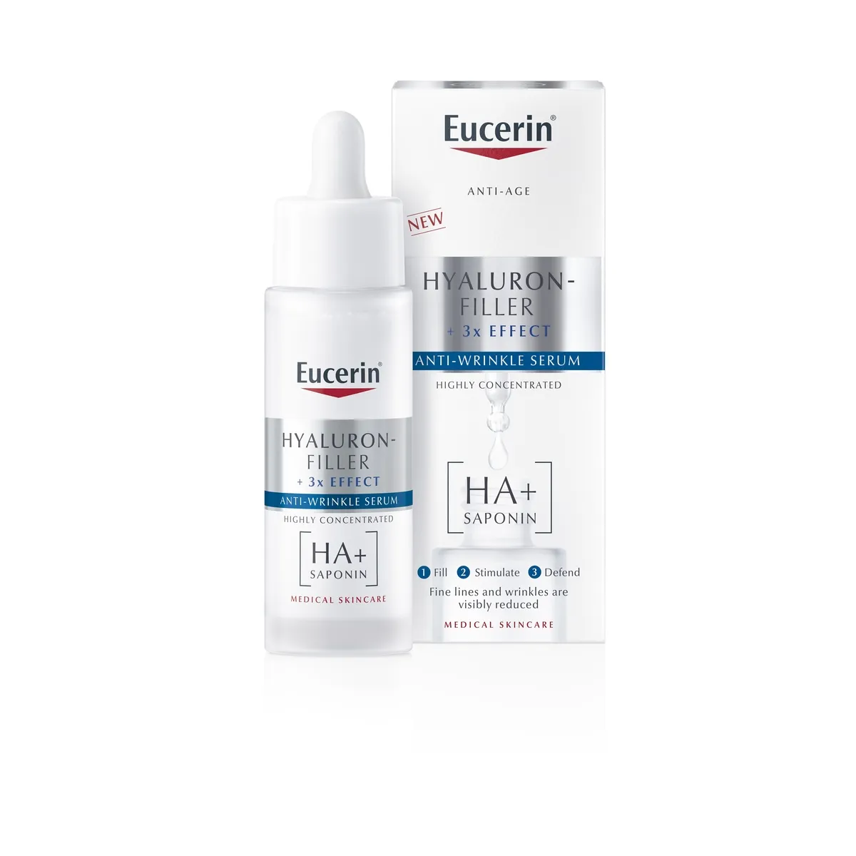 EUCERIN Hyaluron-Filler +3x Effect ādu nostiprinošs serums, 30 ml - Produkta attēls