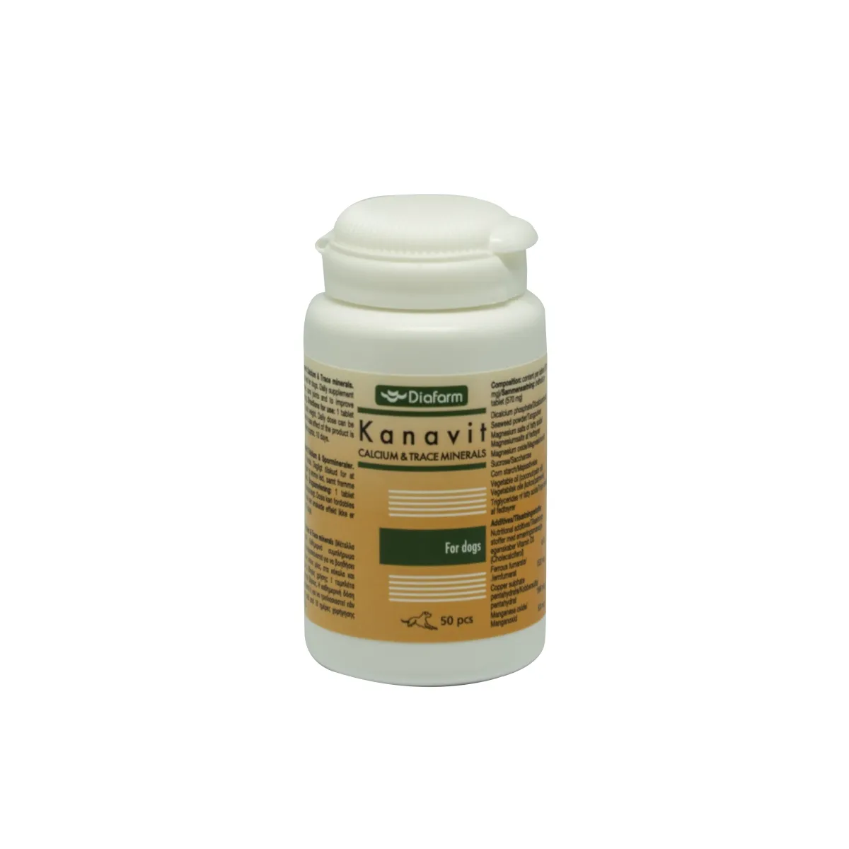 DF KANAVIT CALCIUM & MINERALS TABL N50 SUŅIEM - Produkta attēls