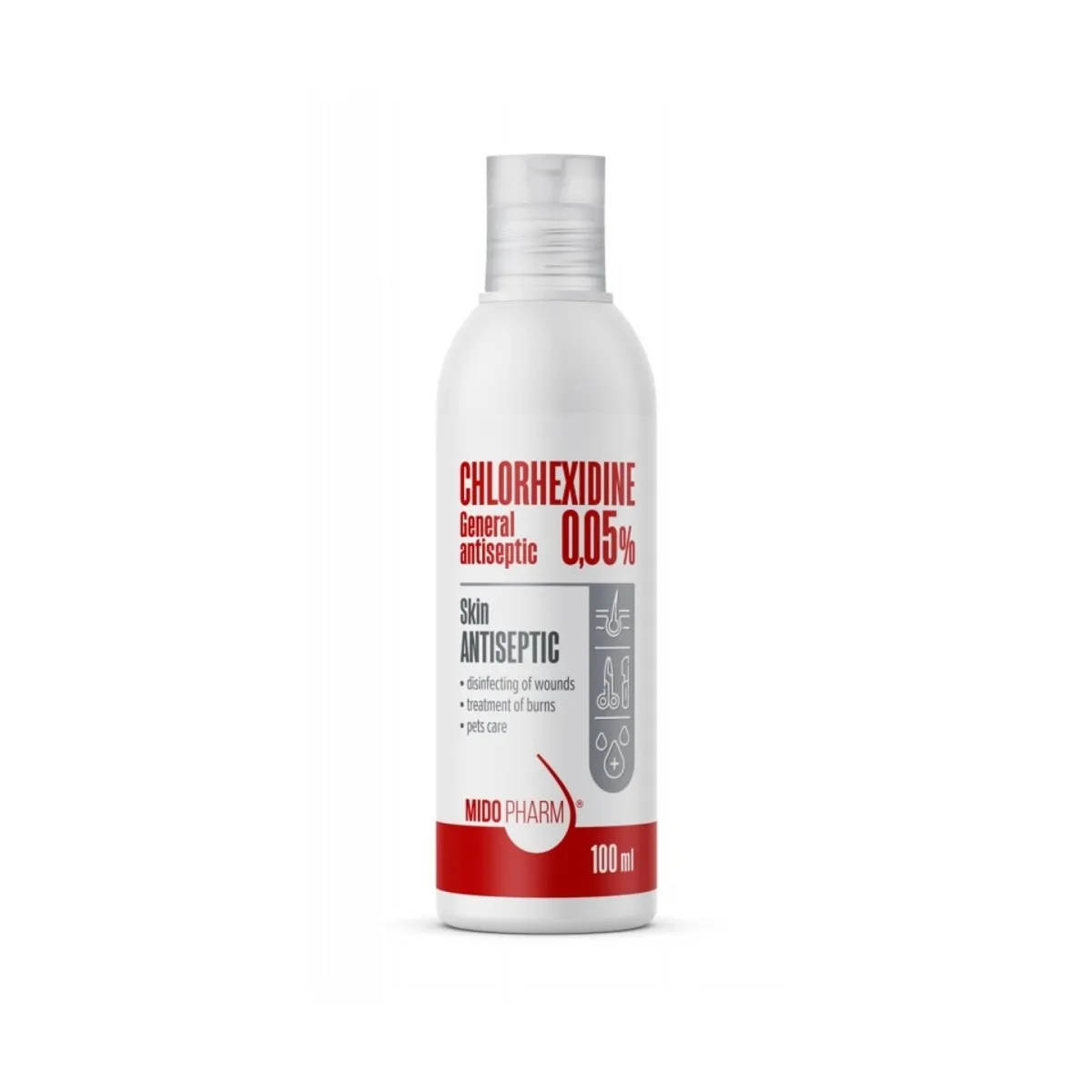 CHLORHEXIDINE MIDOPHARM ŠĶĪDUMS 0.05% 100ML - Produkta attēls