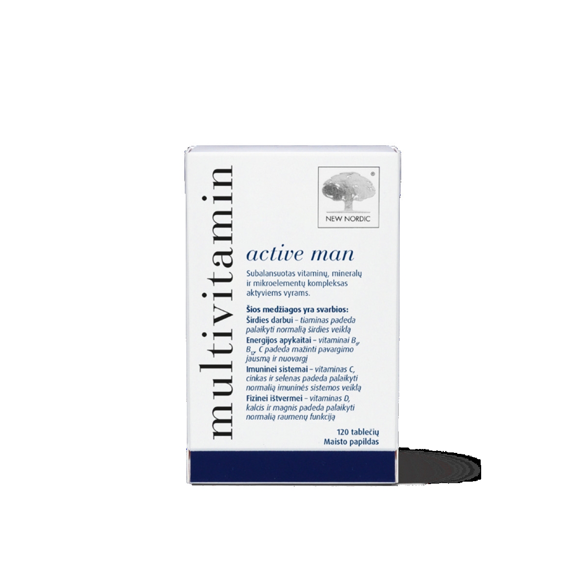 NEW NORDIC Multivitamin Active Man tabletes, 120 gab. - Produkta attēls