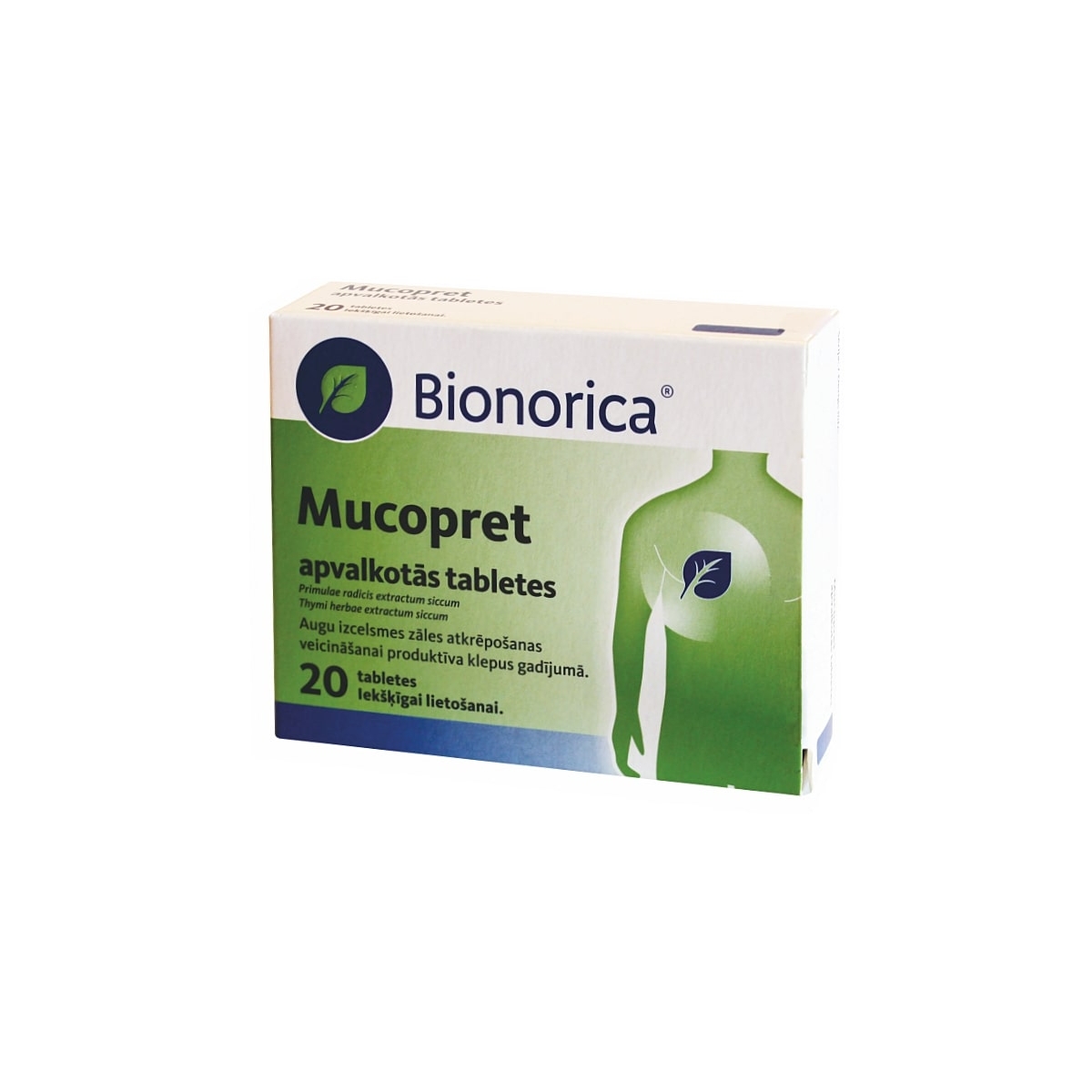MUCOPRET 60 mg/ 160 mg tabletes, 20 gab. - Produkta attēls